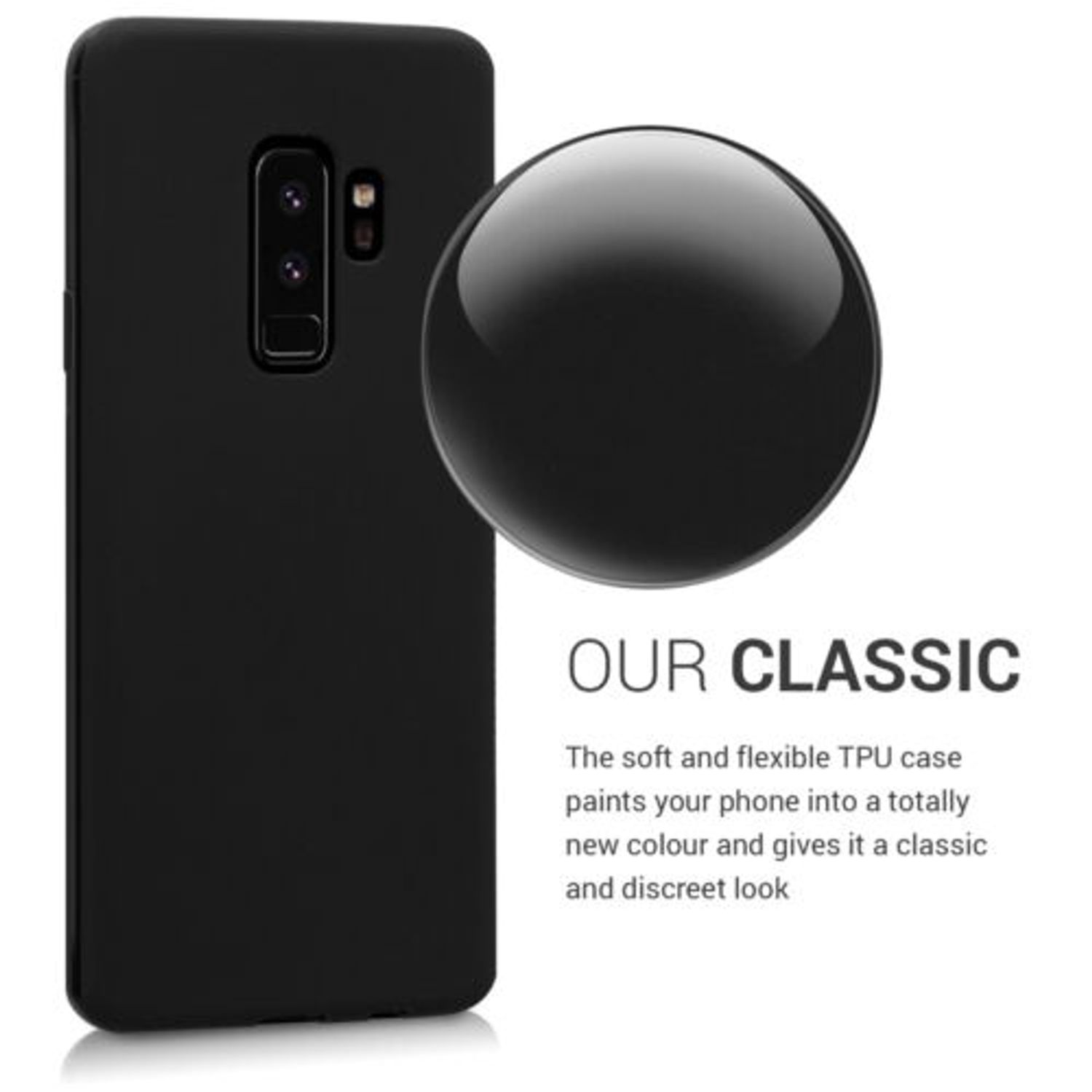 Husa pentru Samsung Galaxy S9 Plus, Silicon, Negru, 44096.47 fotografia produsului View 4 L