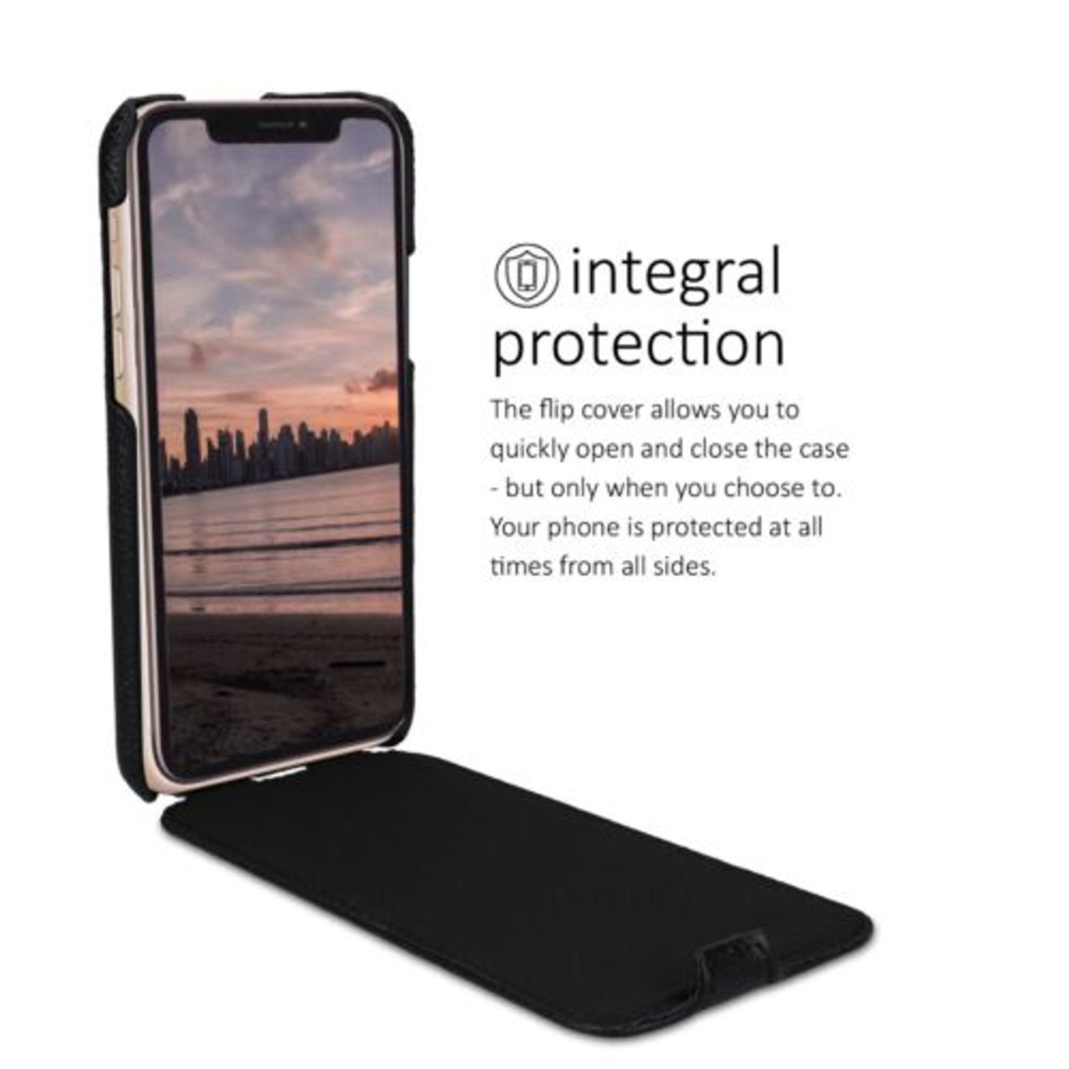 Husa pentru Apple iPhone 11 Pro, Piele naturala, Negru, 49807.01 fotografia produsului View 5 L