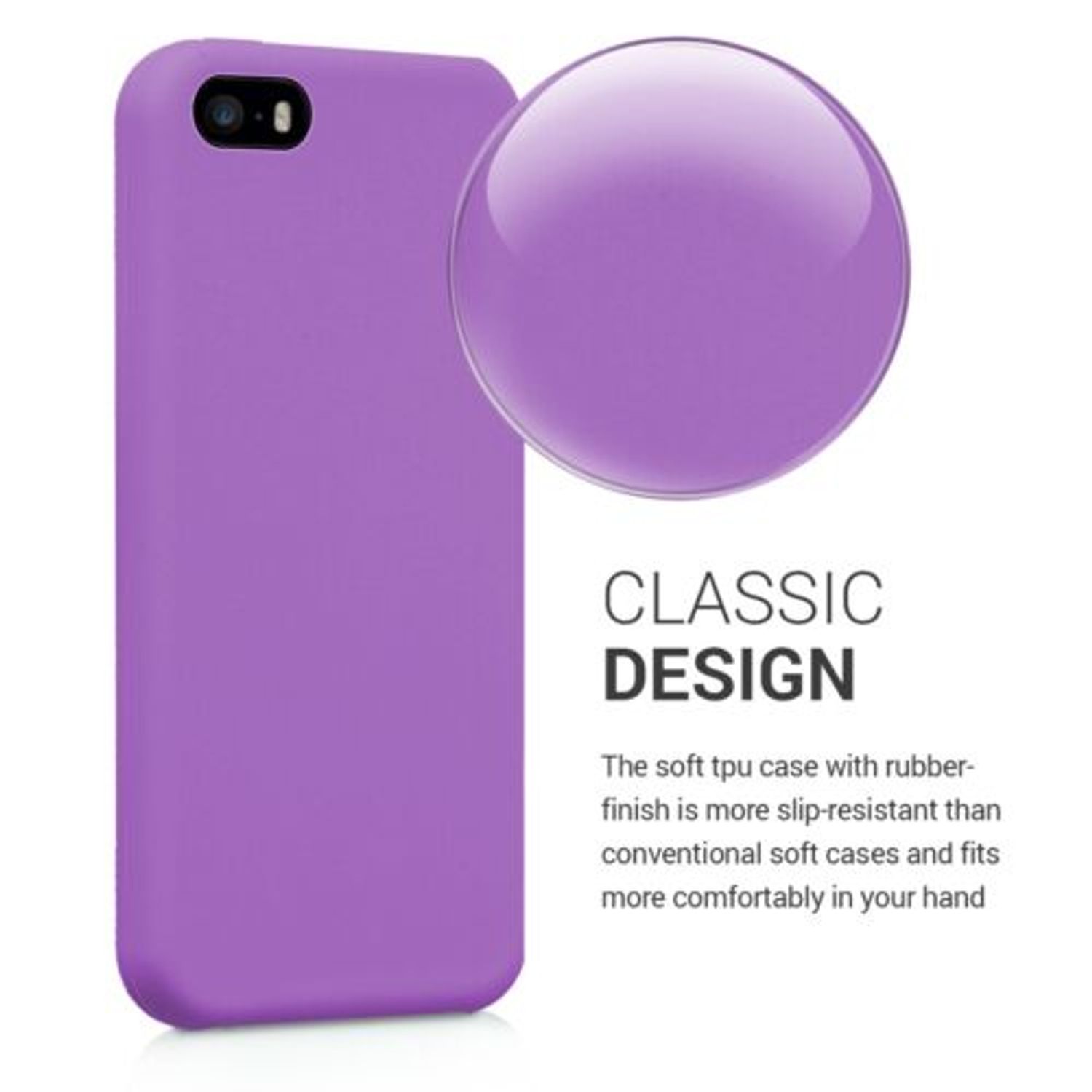 Husa pentru Apple iPhone 5/iPhone 5s/iPhone SE, Silicon, Mov, 42766.102 fotografia produsului View 4 L