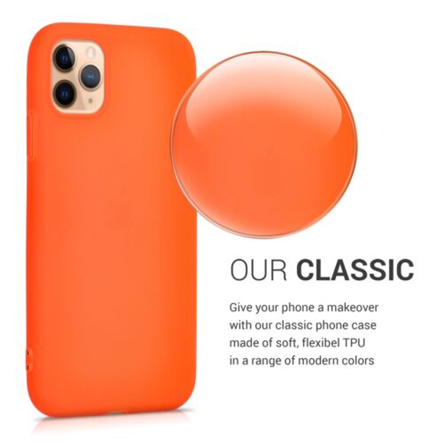 Husa pentru iPhone 11 Pro Max, Silicon, Portocaliu, 49782.69 fotografia produsului View 4 L