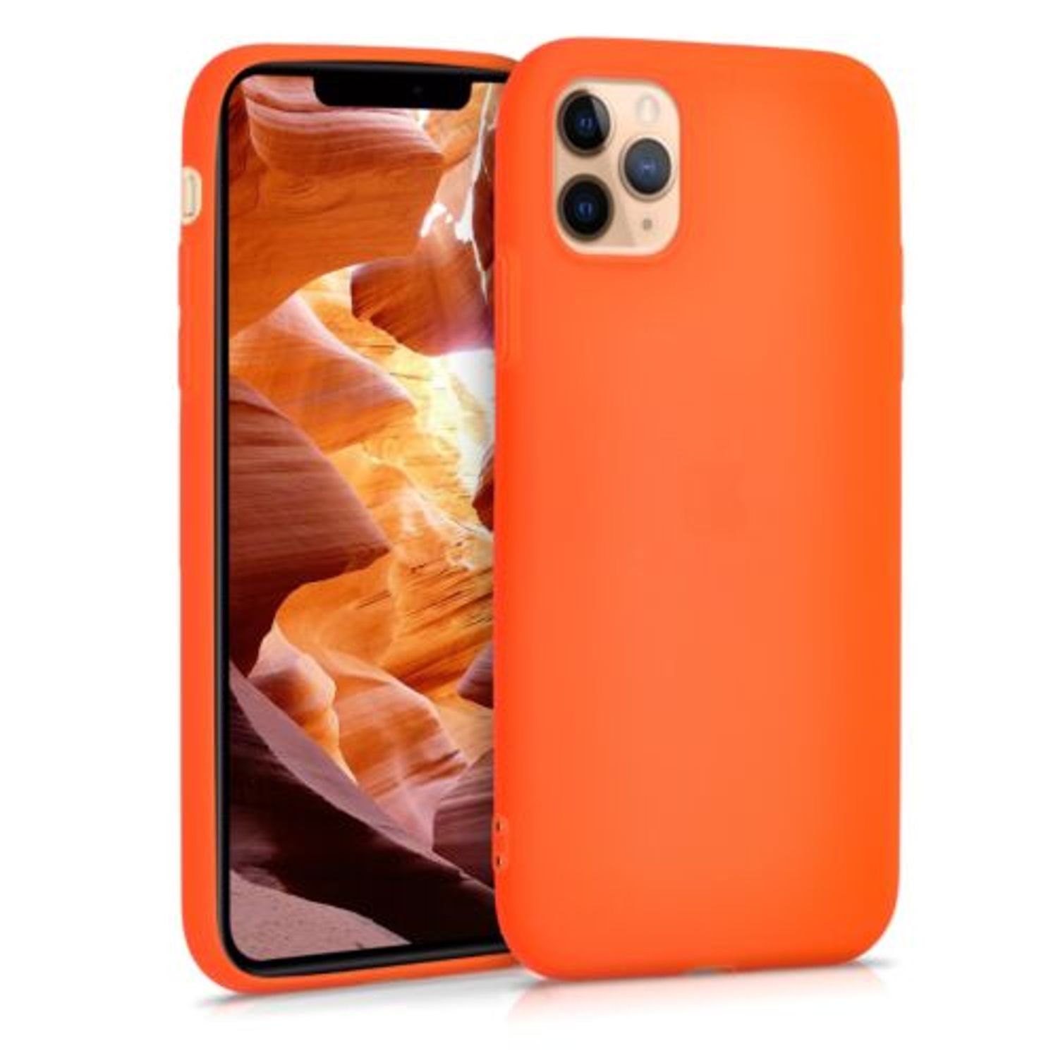 Husa pentru iPhone 11 Pro Max, Silicon, Portocaliu, 49782.69 fotografia produsului