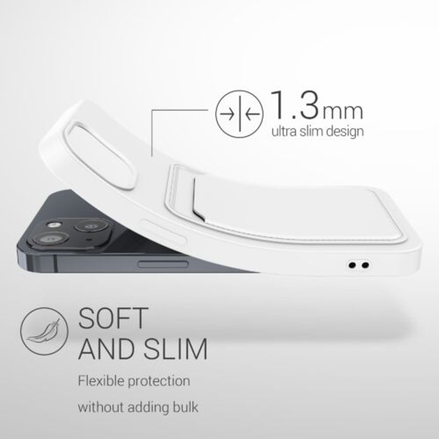 Husa pentru iPhone 13, Silicon, Alb, 55955.02 fotografia produsului View 5 L