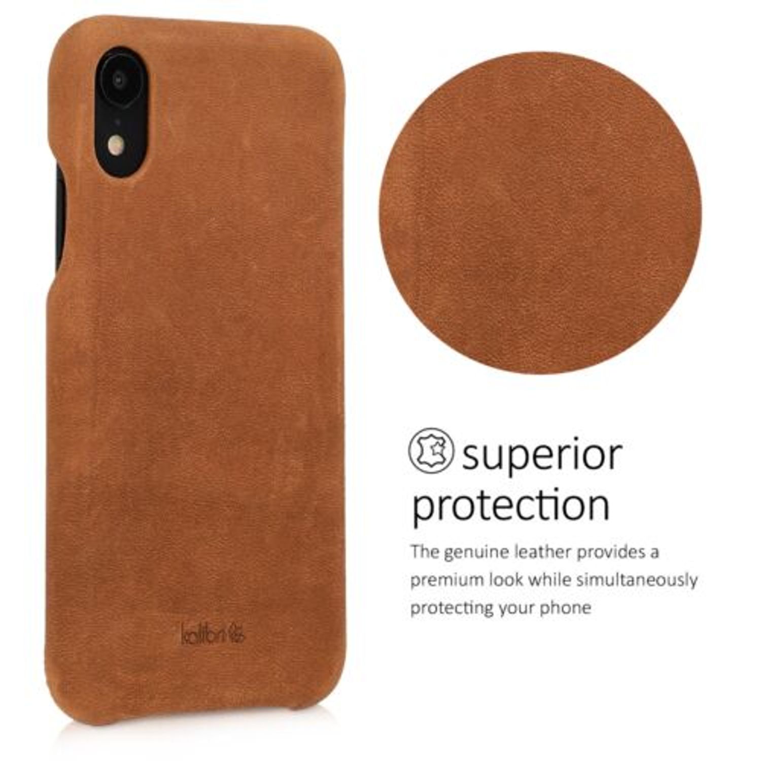 Husa pentru Apple iPhone XR, Piele naturala, Maro, 45955.24 fotografia produsului View 4 L