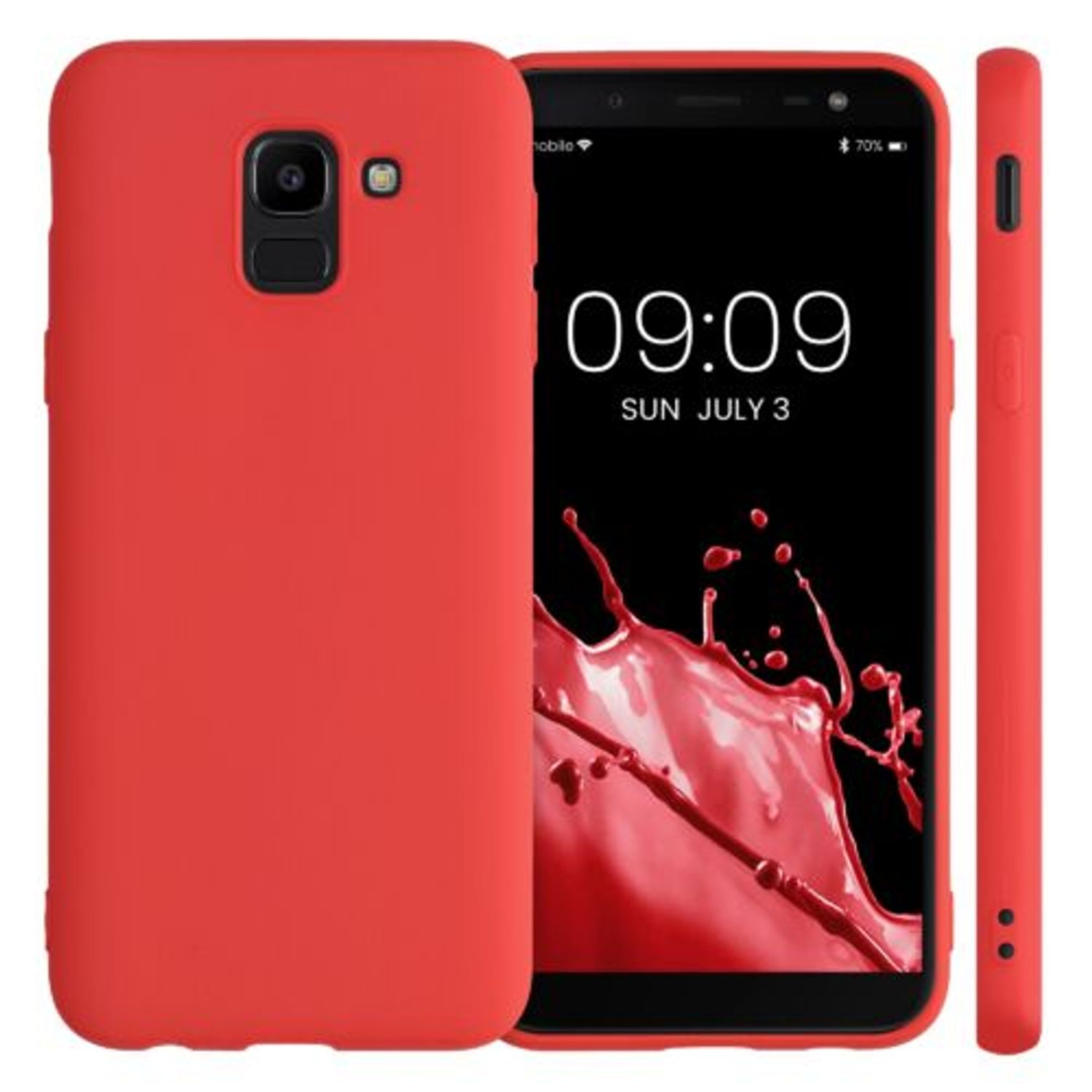 Husa pentru Samsung Galaxy J6, Silicon, Rosu, 46870.111 fotografia produsului View 2 L