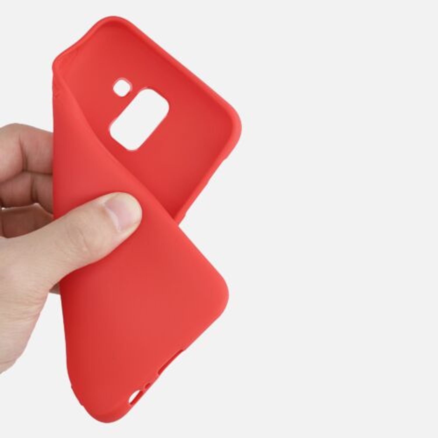 Husa pentru Samsung Galaxy J6, Silicon, Rosu, 46870.111 fotografia produsului View 7 L