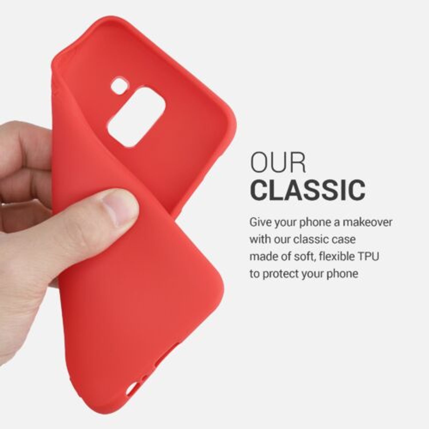 Husa pentru Samsung Galaxy J6, Silicon, Rosu, 46870.111 fotografia produsului View 4 L