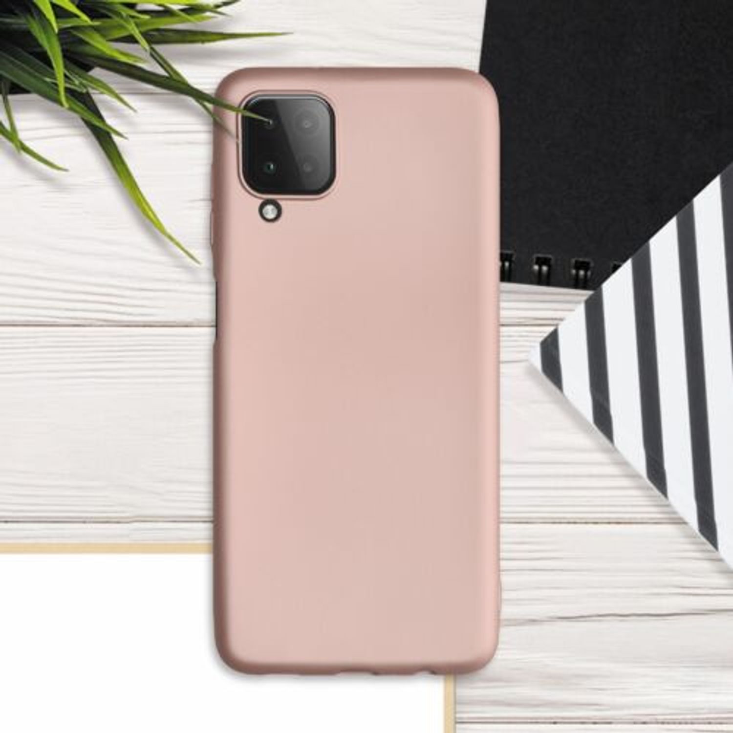 Husa pentru Samsung Galaxy M12, Silicon, Rose Gold, 55078.31 fotografia produsului View 3 L