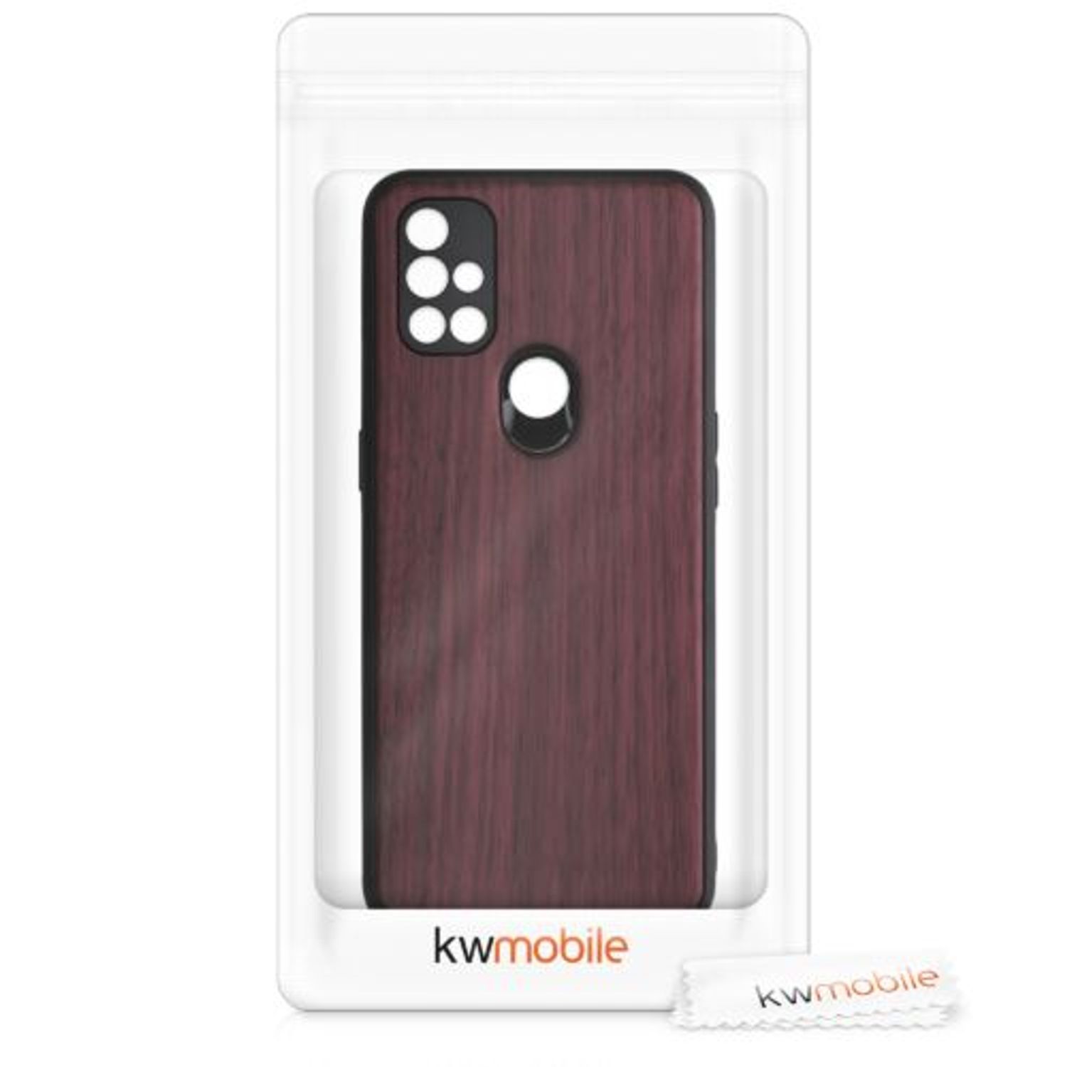 Husa pentru OnePlus Nord N10 5G, Lemn, Rosu, 54717.20 fotografia produsului View 6 L