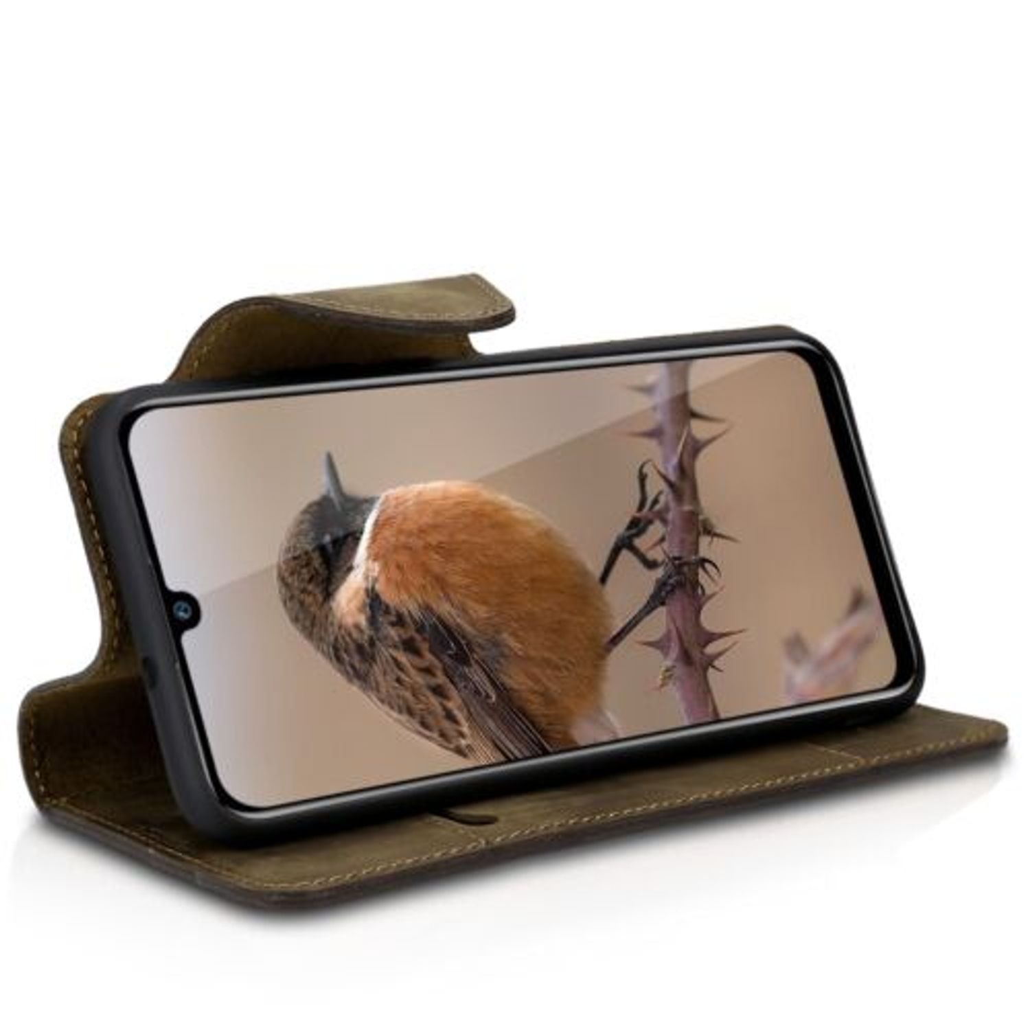 Husa pentru Huawei P Smart (2019), Piele naturala, Maro, 48681.05 fotografia produsului View 7 L