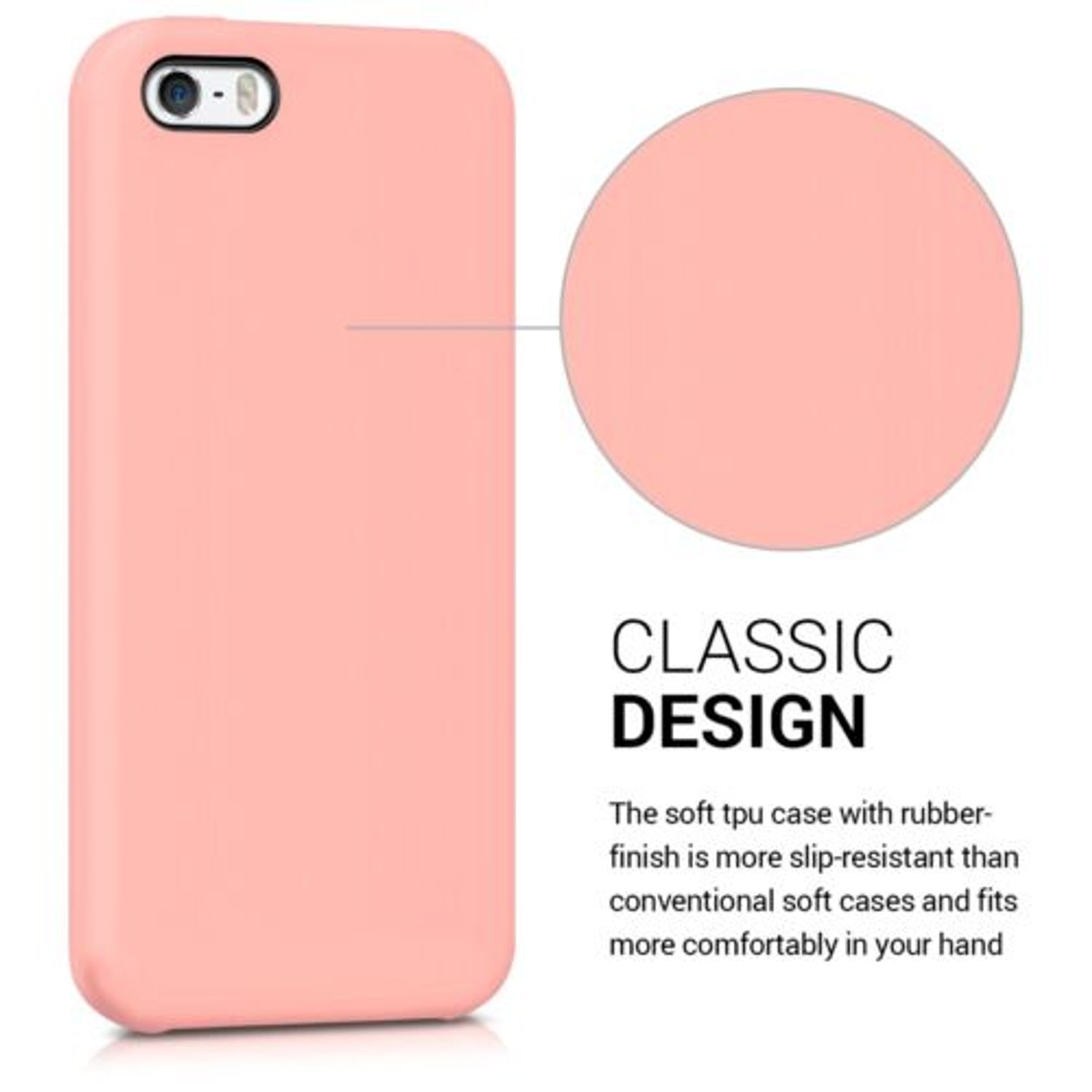 Husa pentru Apple iPhone 5/iPhone 5s/iPhone SE, Silicon, Rose Gold, 42766.89 fotografia produsului View 12 L