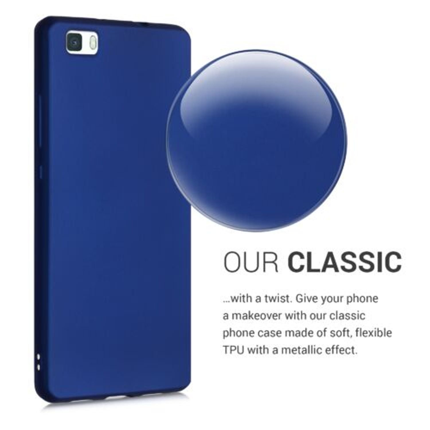 Husa pentru Huawei P8 Lite, Silicon, Albastru, 40471.64 fotografia produsului View 4 L