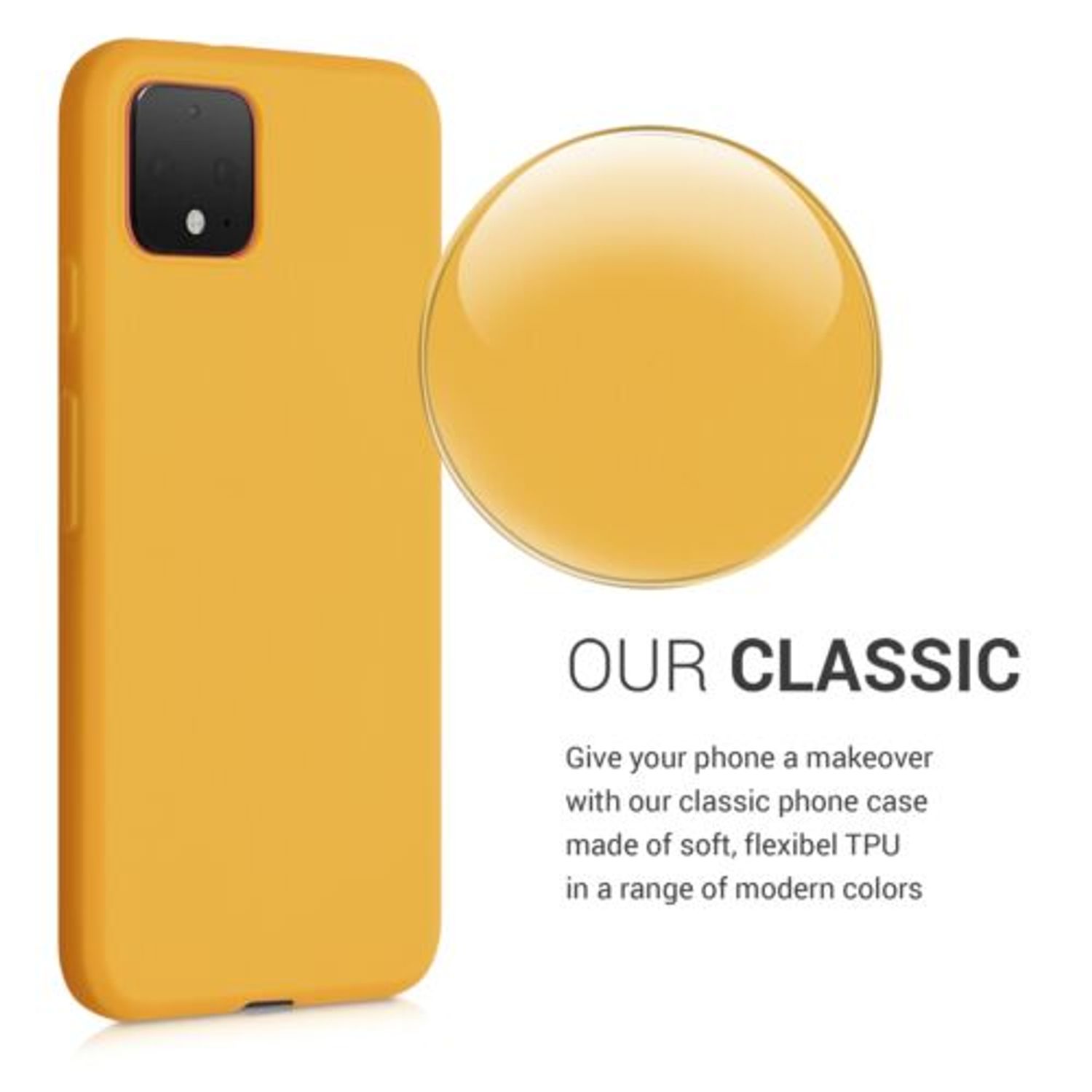 Husa pentru Google Pixel 4, Silicon, Galben, 50326.143 fotografia produsului View 4 L