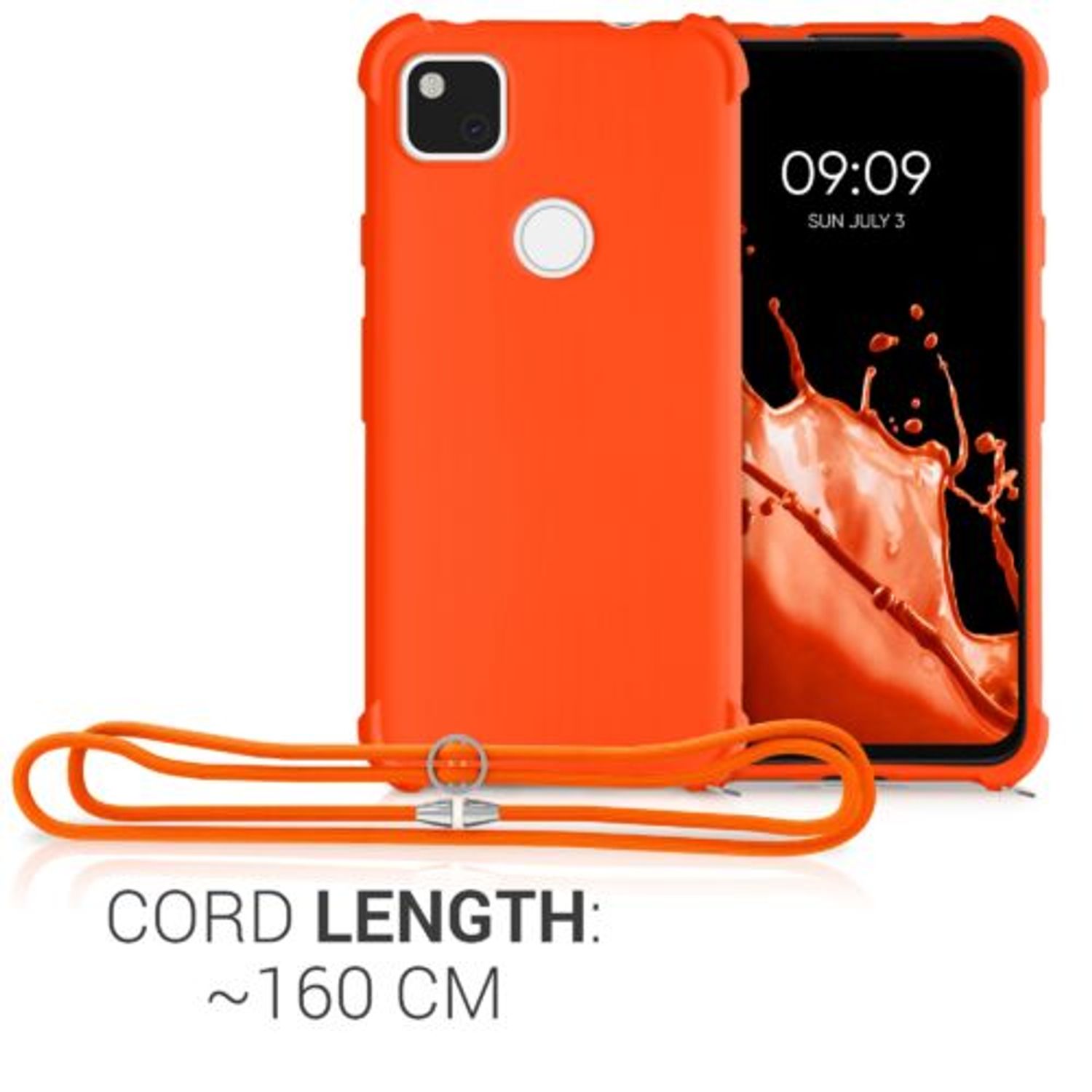 Husa pentru Google Pixel 4a, Silicon, Portocaliu, 53842.150 fotografia produsului View 4 L