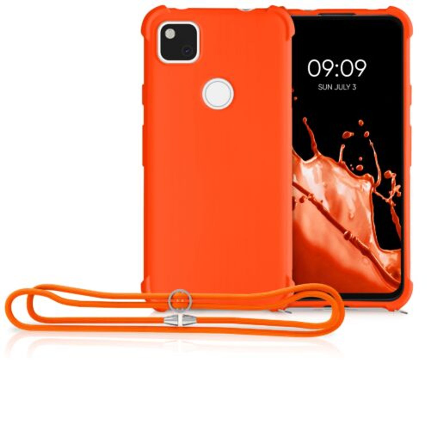 Husa pentru Google Pixel 4a, Silicon, Portocaliu, 53842.150 fotografia produsului View 8 L