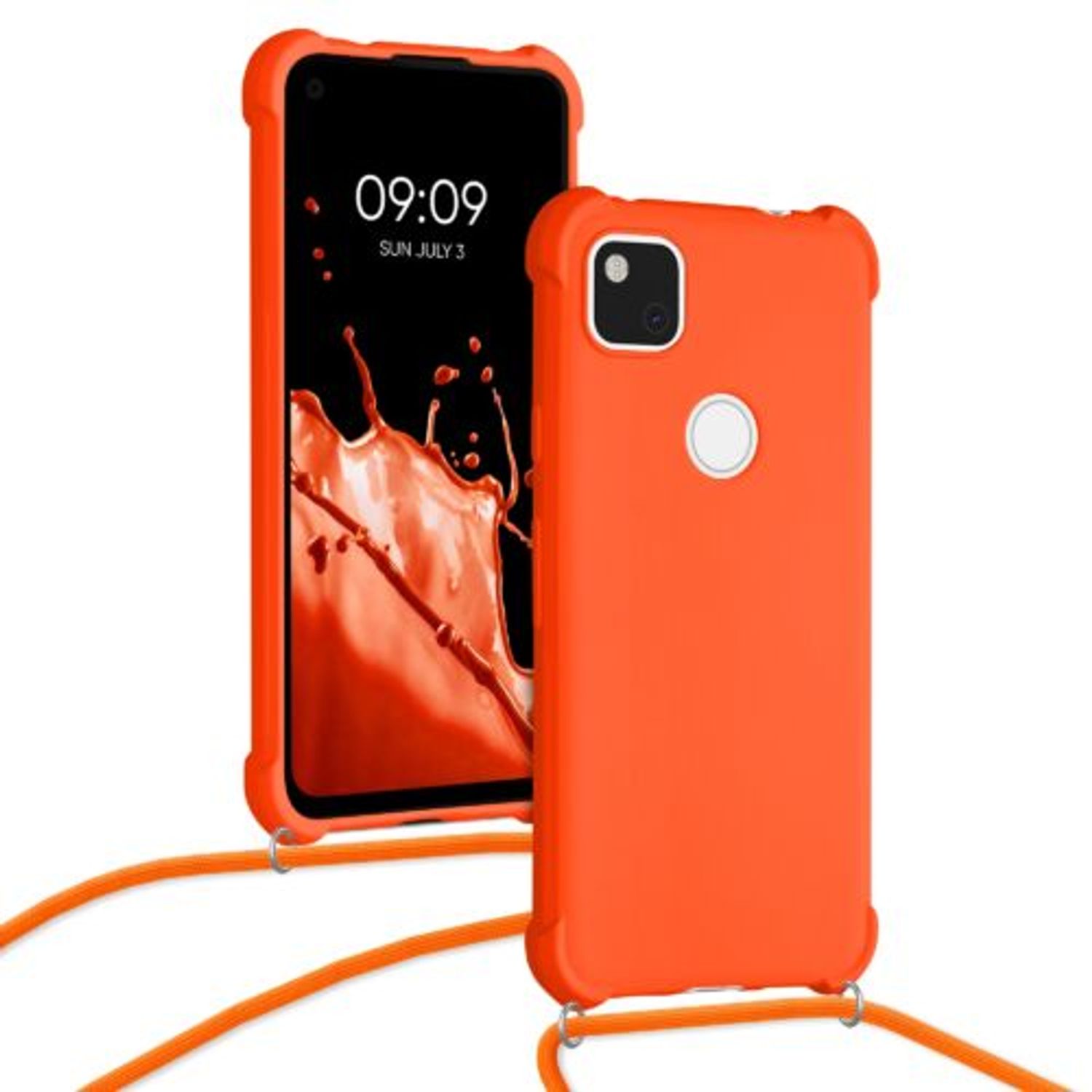 Husa pentru Google Pixel 4a, Silicon, Portocaliu, 53842.150 fotografia produsului View 5 L