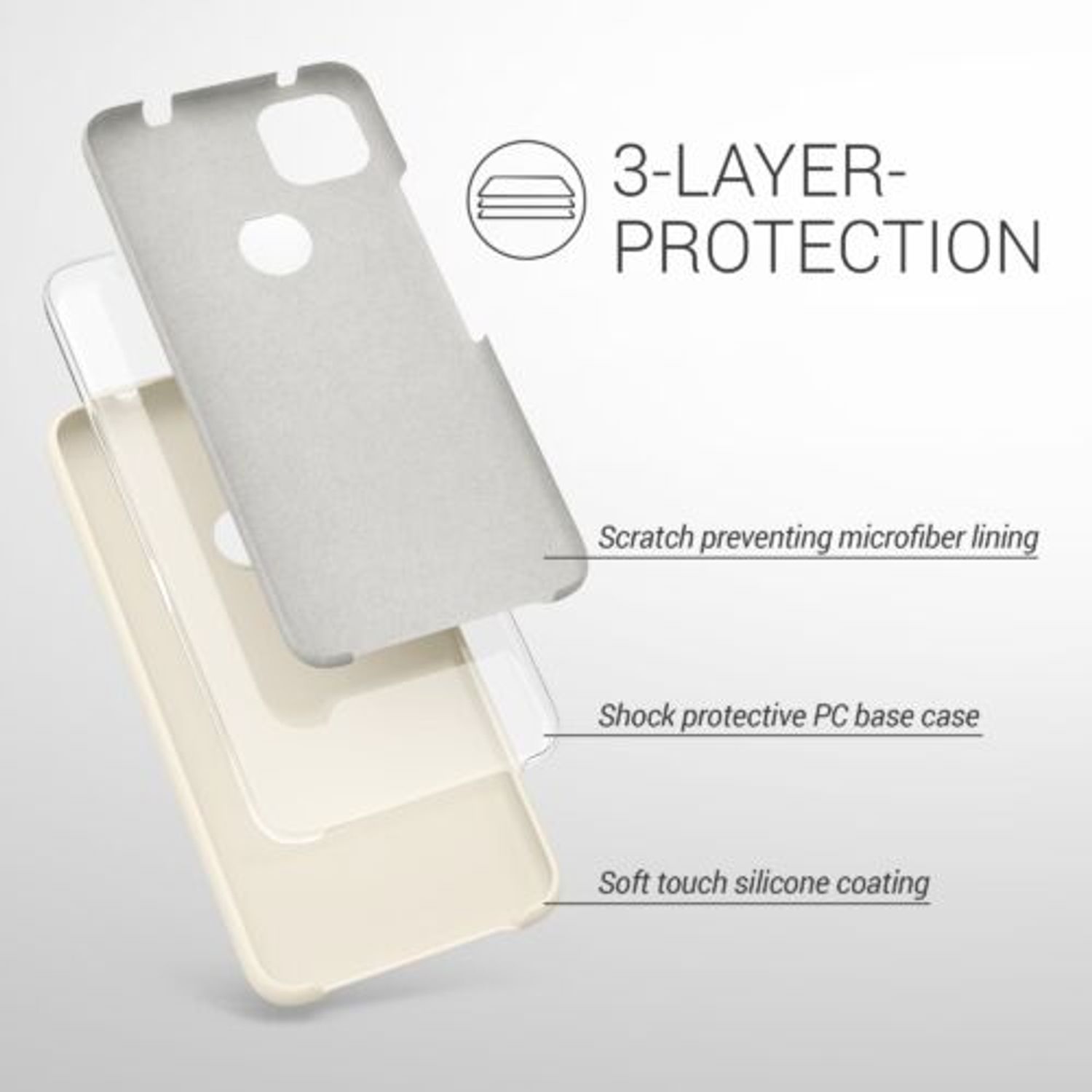 Husa pentru Google Pixel 4a, Silicon, Crem, 52549.204 fotografia produsului View 3 L