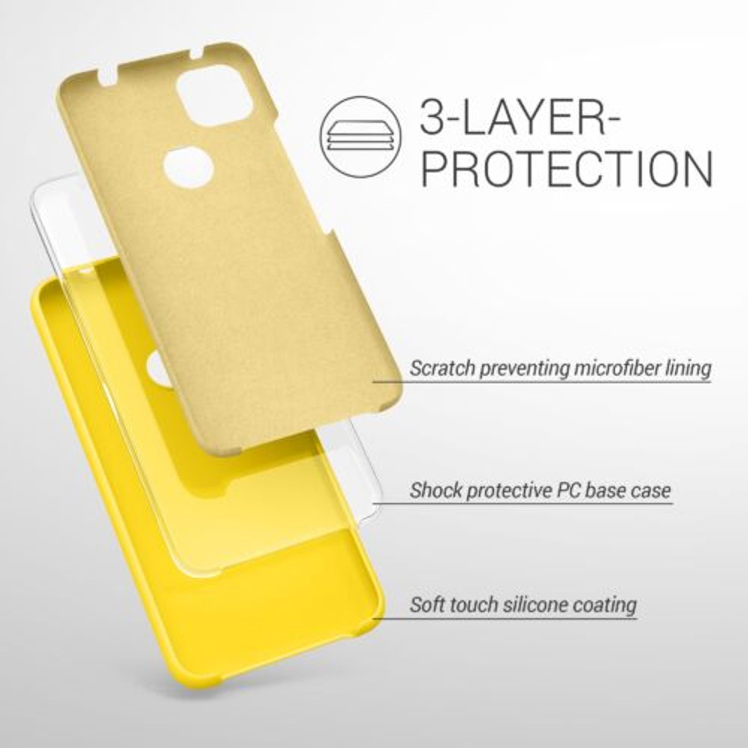 Husa pentru Google Pixel 4a, Silicon, Galben, 52549.165 fotografia produsului View 3 L