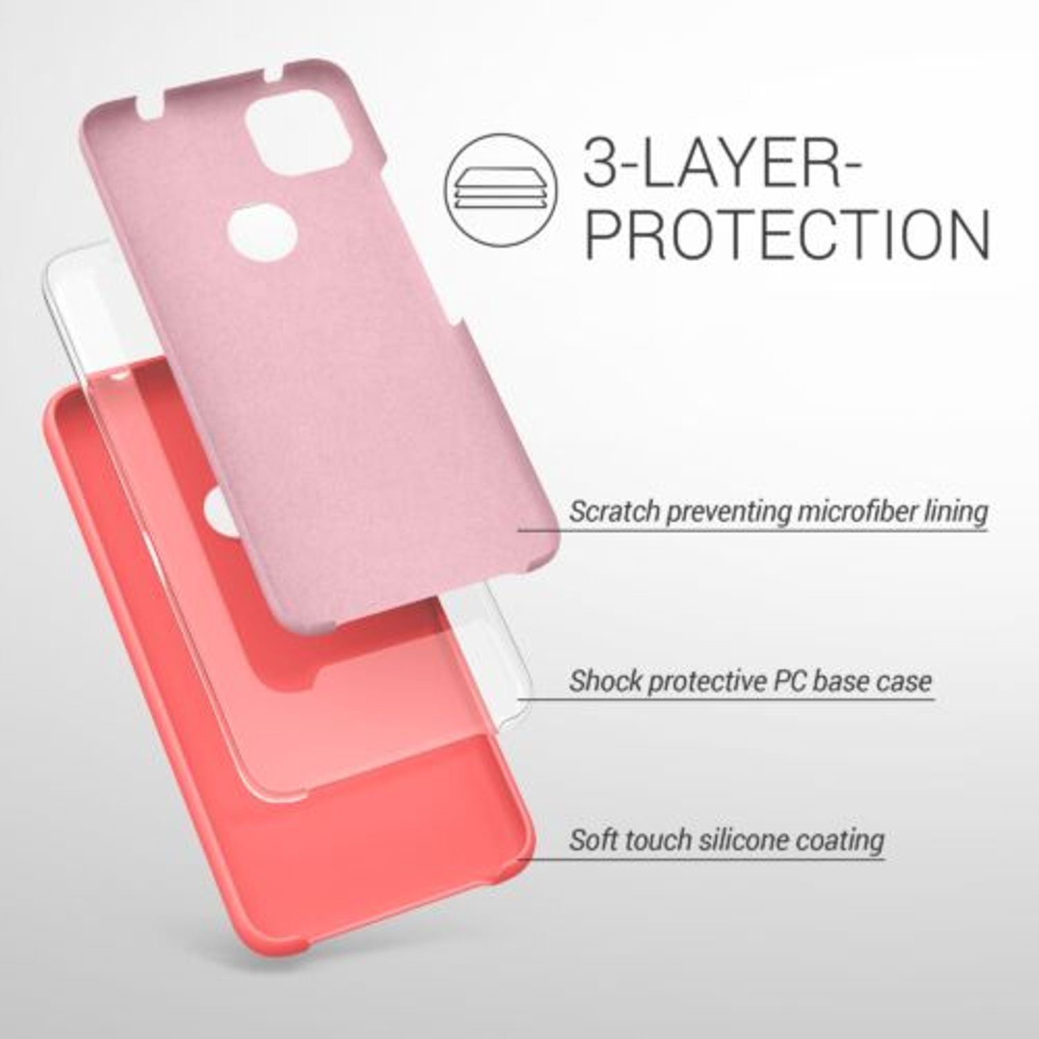 Husa pentru Google Pixel 4a, Silicon, Rose Gold, 52549.141 fotografia produsului View 3 L