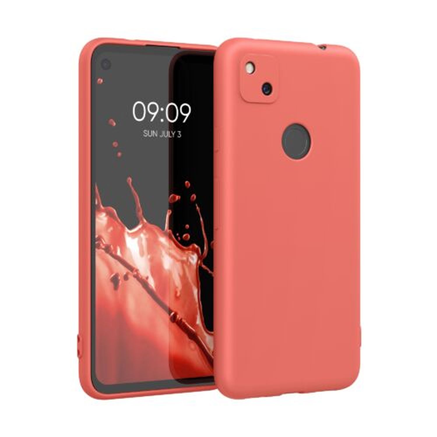 Husa pentru Google Pixel 4a, Silicon, Portocaliu, 52357.215 fotografia produsului