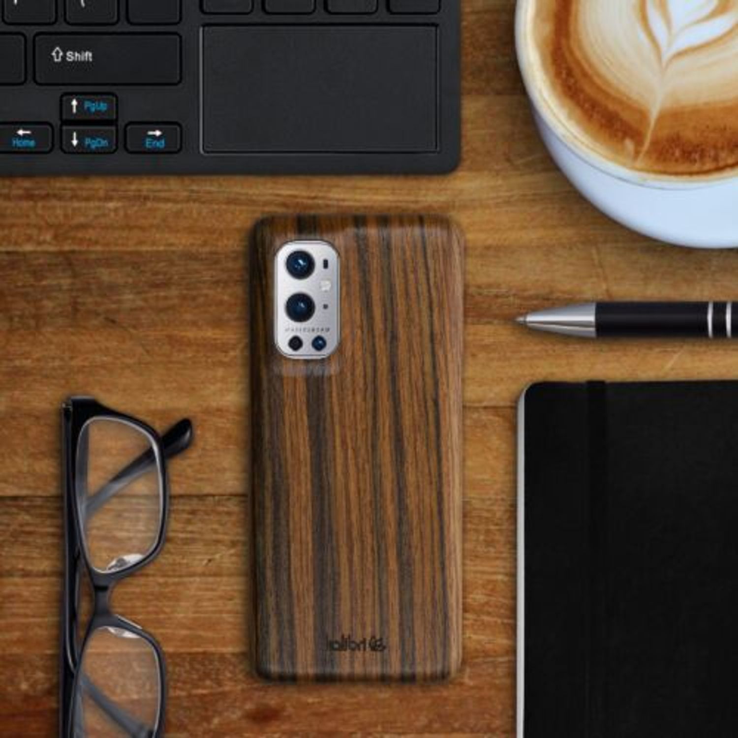 Husa pentru OnePlus 9 Pro, Lemn, Maro, 54431.05 fotografia produsului View 3 L