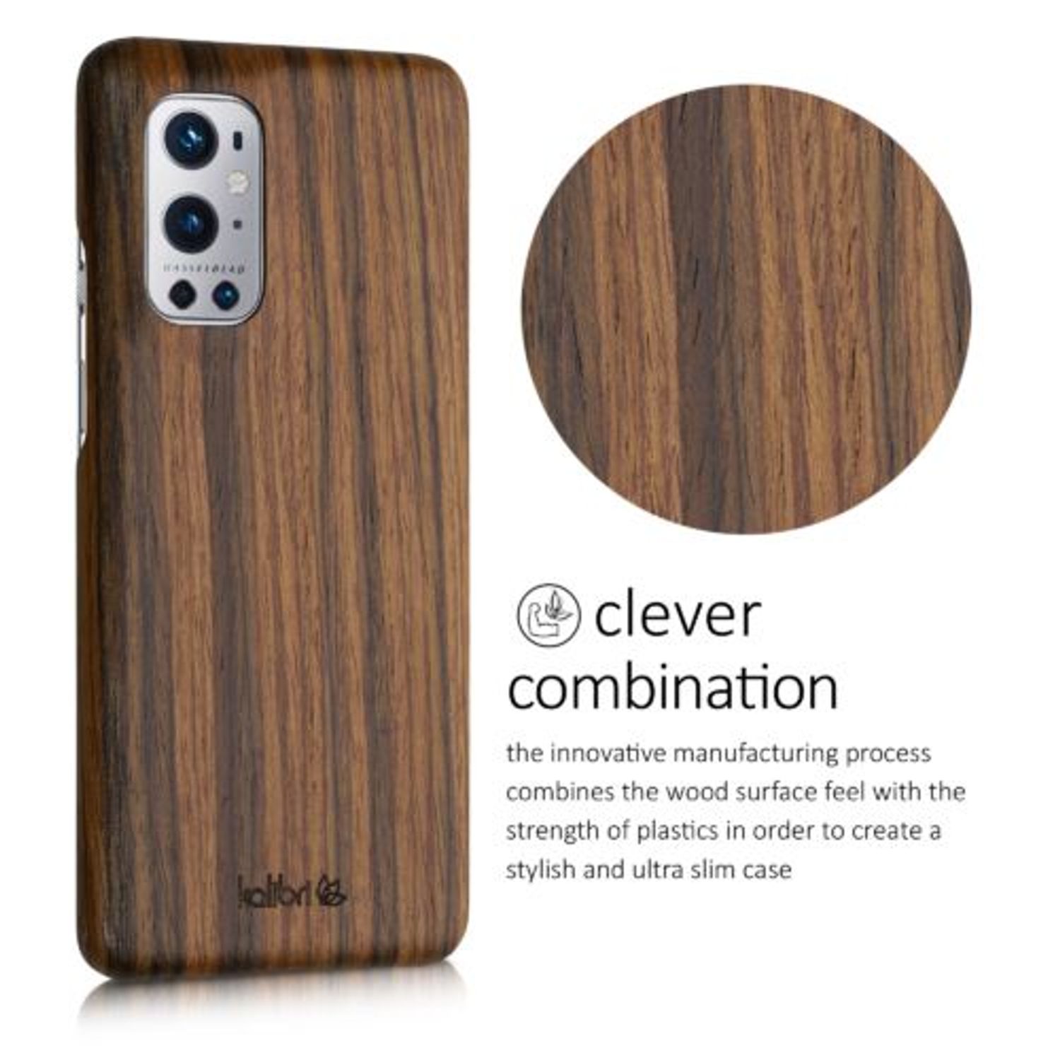 Husa pentru OnePlus 9 Pro, Lemn, Maro, 54431.05 fotografia produsului View 4 L