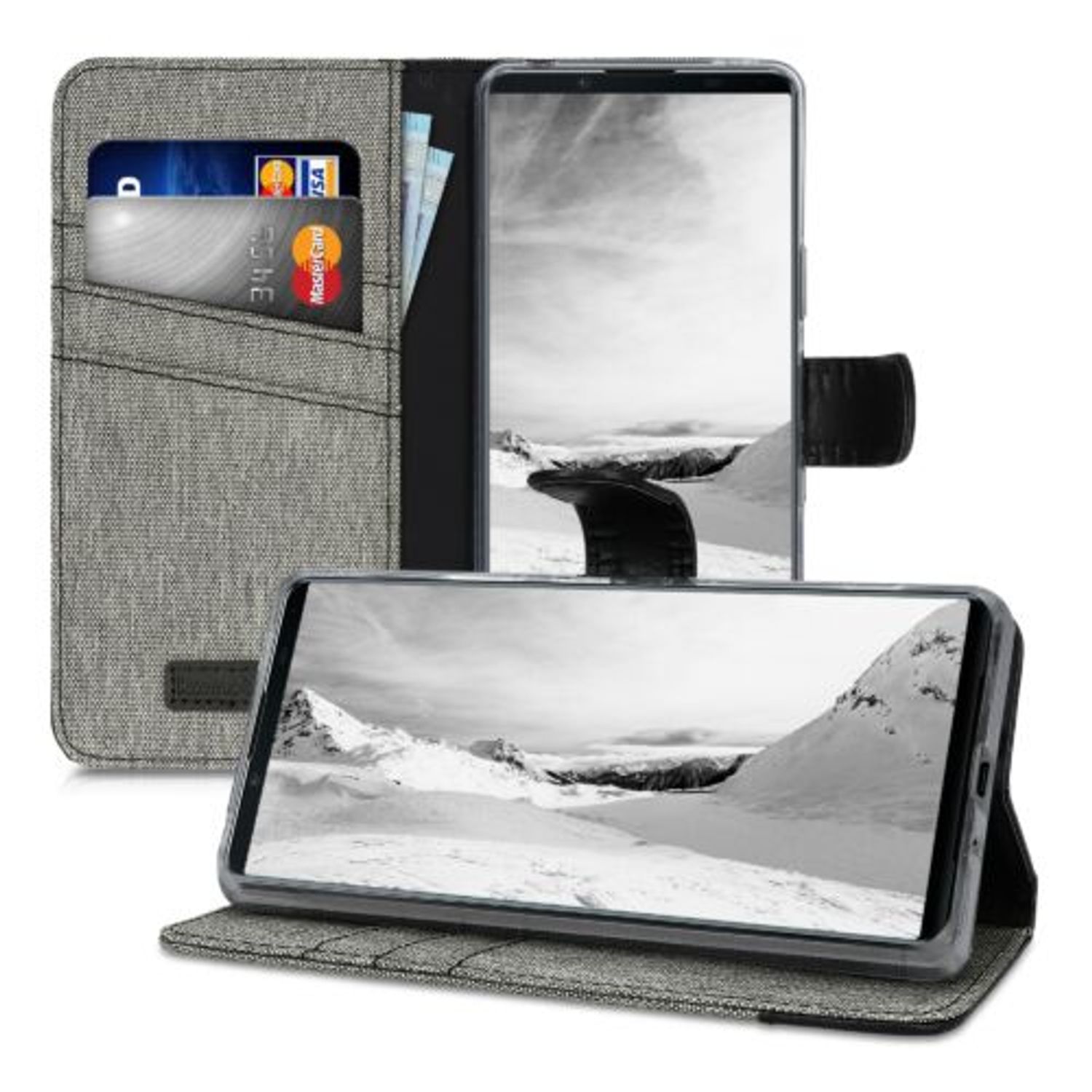 Husa pentru Sony Xperia 1 III, Textil, Gri, 55130.22 fotografia produsului View 5 L