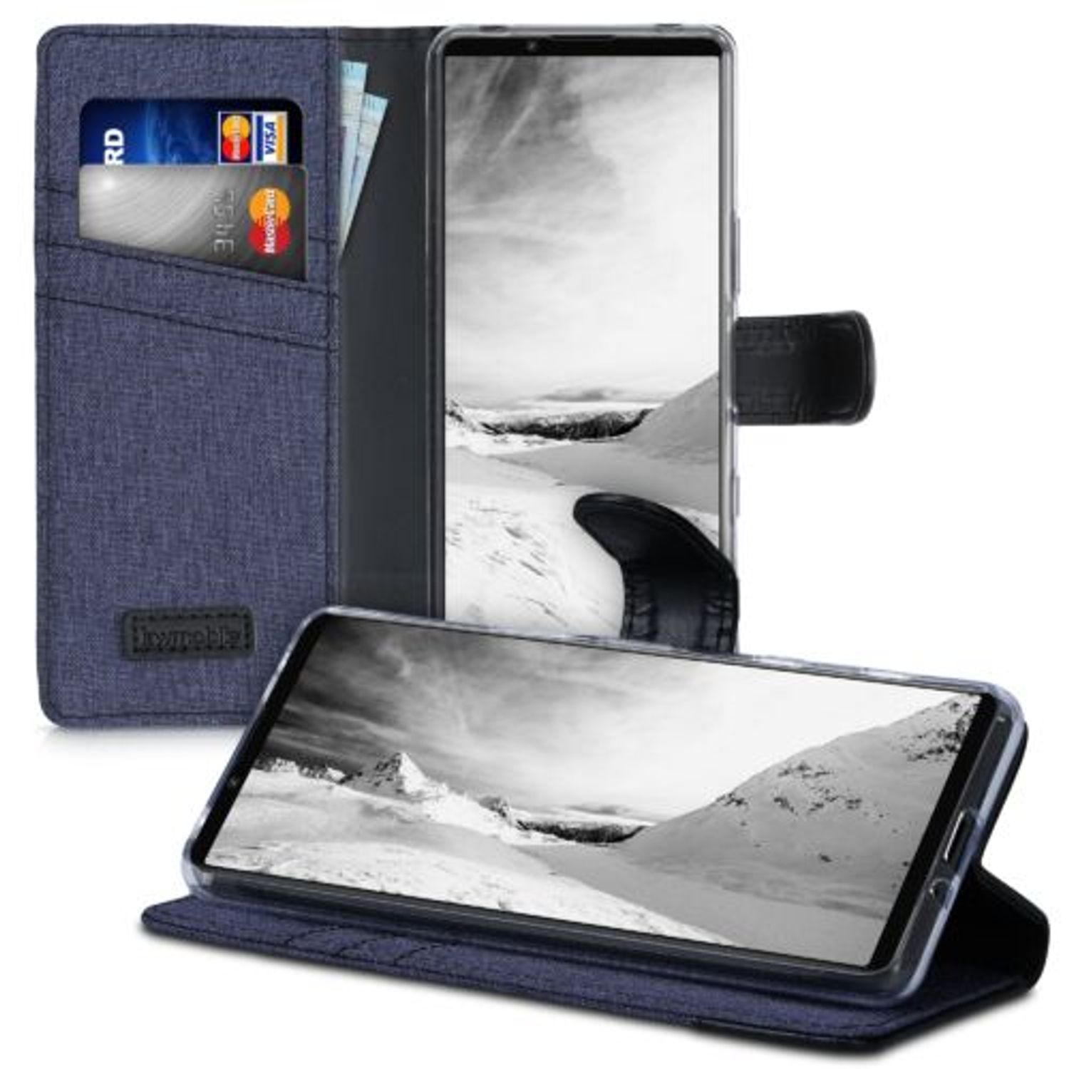 Husa pentru Sony Xperia 5 III, Textil, Albastru, 55132.17 fotografia produsului View 5 L