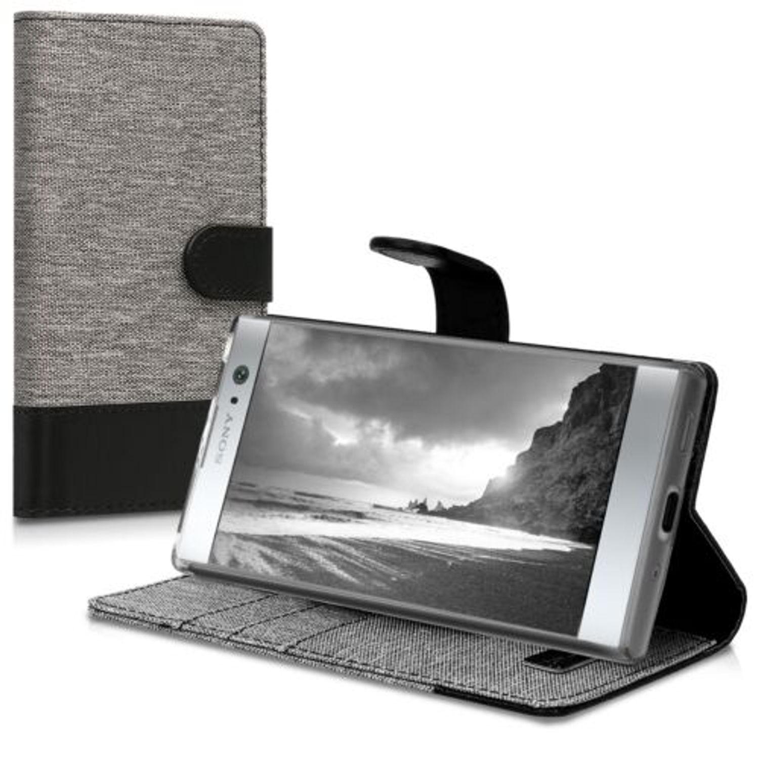 Husa pentru Sony Xperia XA2, Textil, Gri, 44295.22 fotografia produsului View 2 L