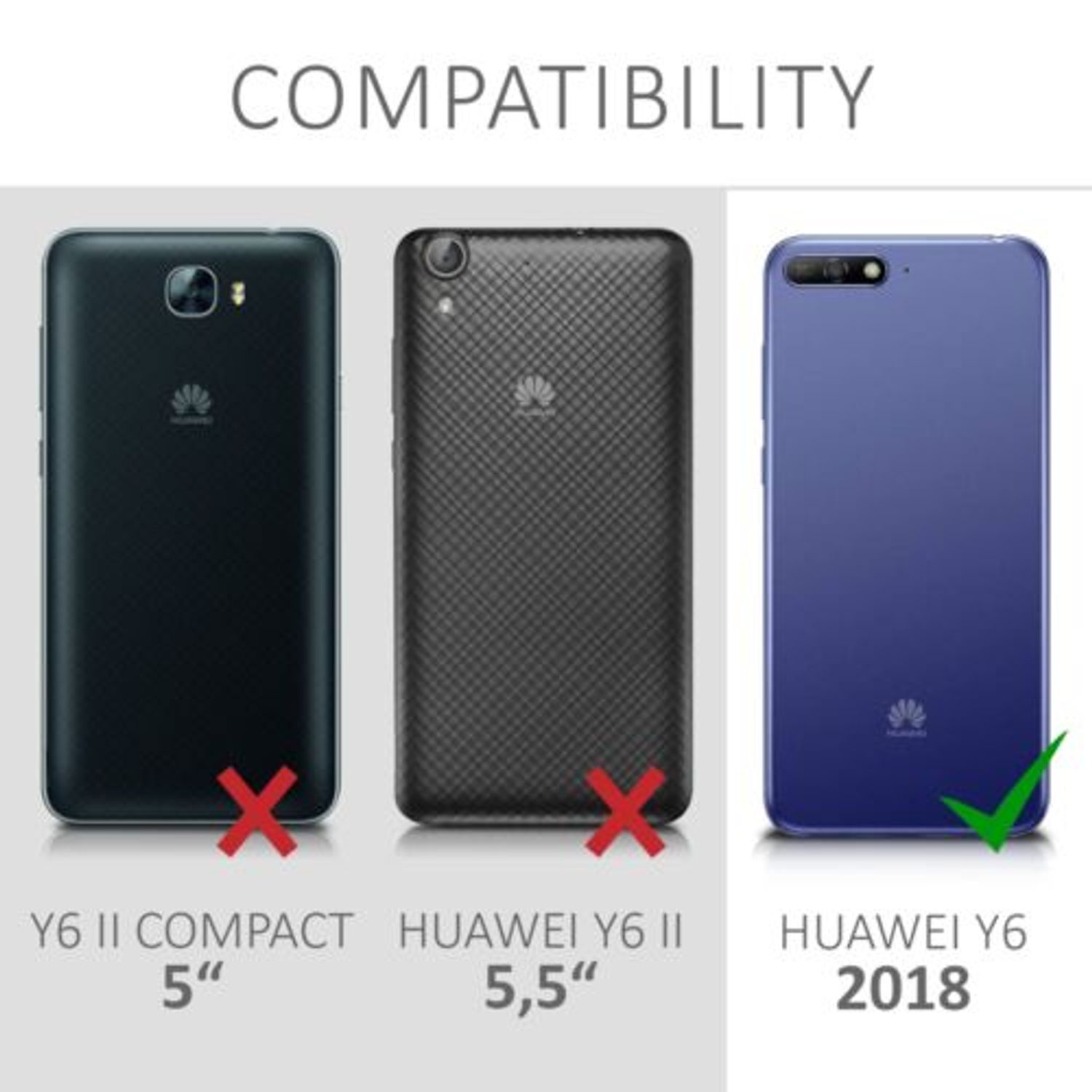 Husa pentru Huawei Y6 (2018), Textil, Albastru, 44880.03 fotografia produsului View 4 L