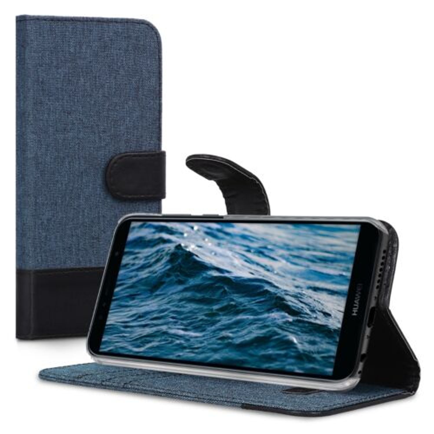 Husa pentru Huawei Y6 (2018), Textil, Albastru, 44880.03 fotografia produsului View 2 L