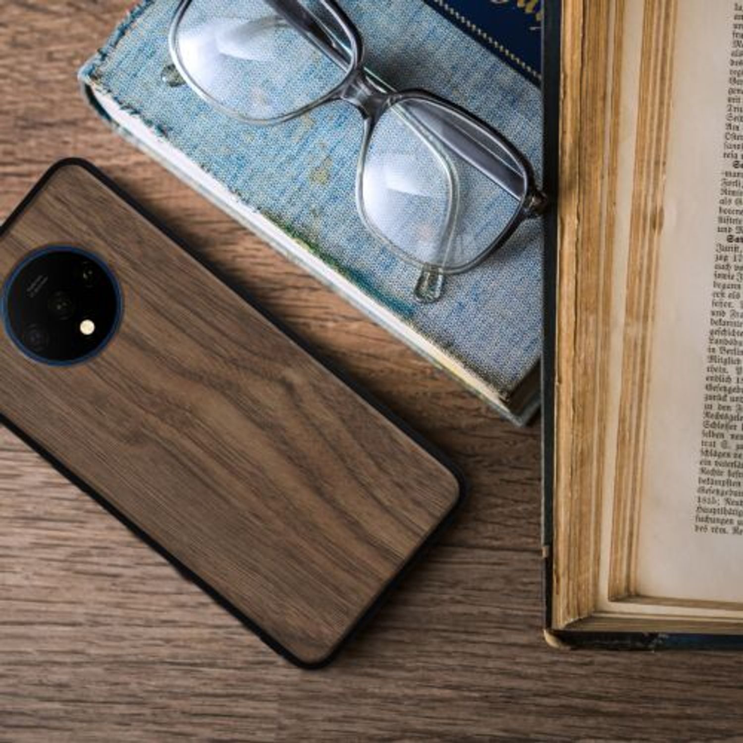 Husa pentru OnePlus 7T, Lemn, Maro, 50804.18, Kwmobile fotografia produsului View 4 L