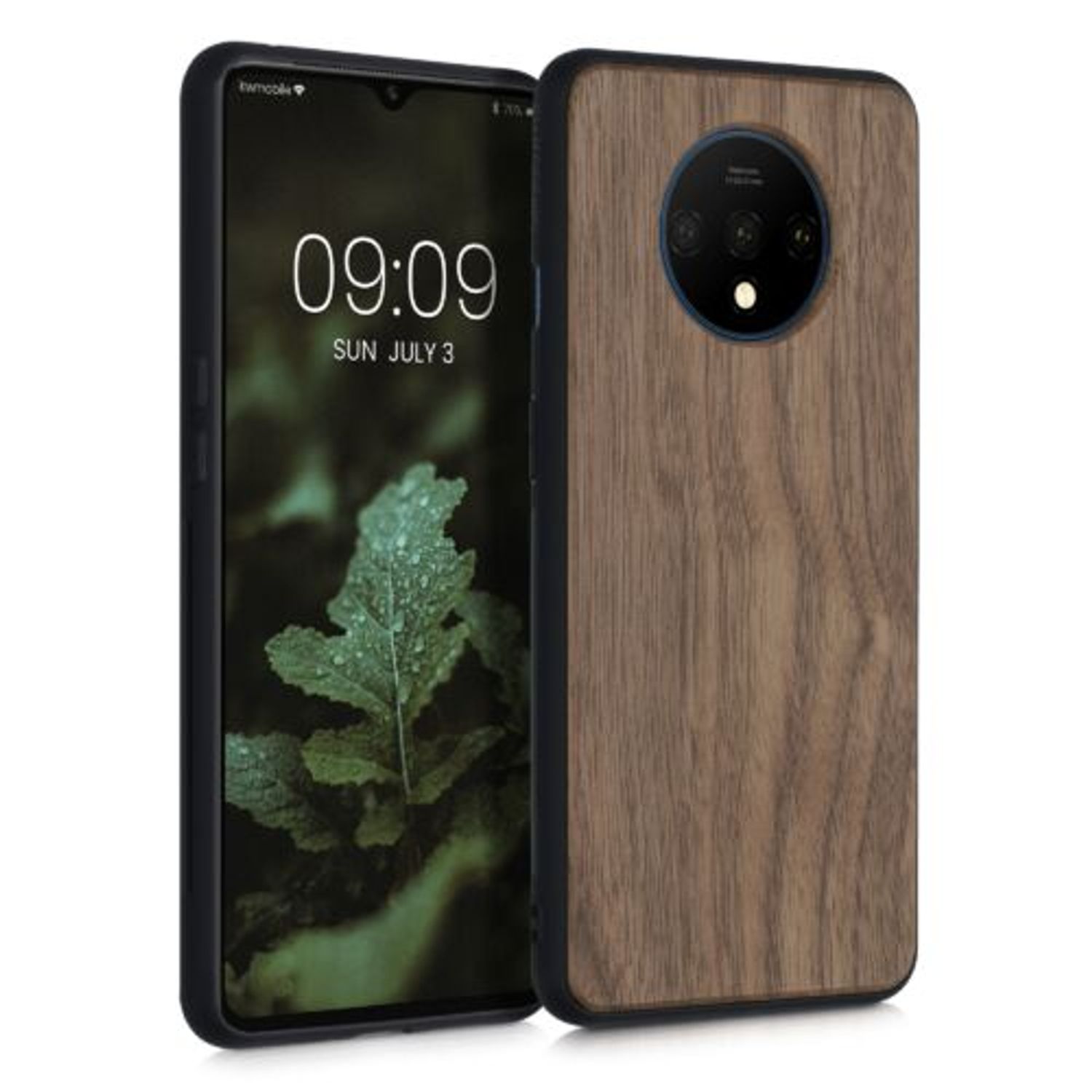 Husa pentru OnePlus 7T, Lemn, Maro, 50804.18, Kwmobile fotografia produsului