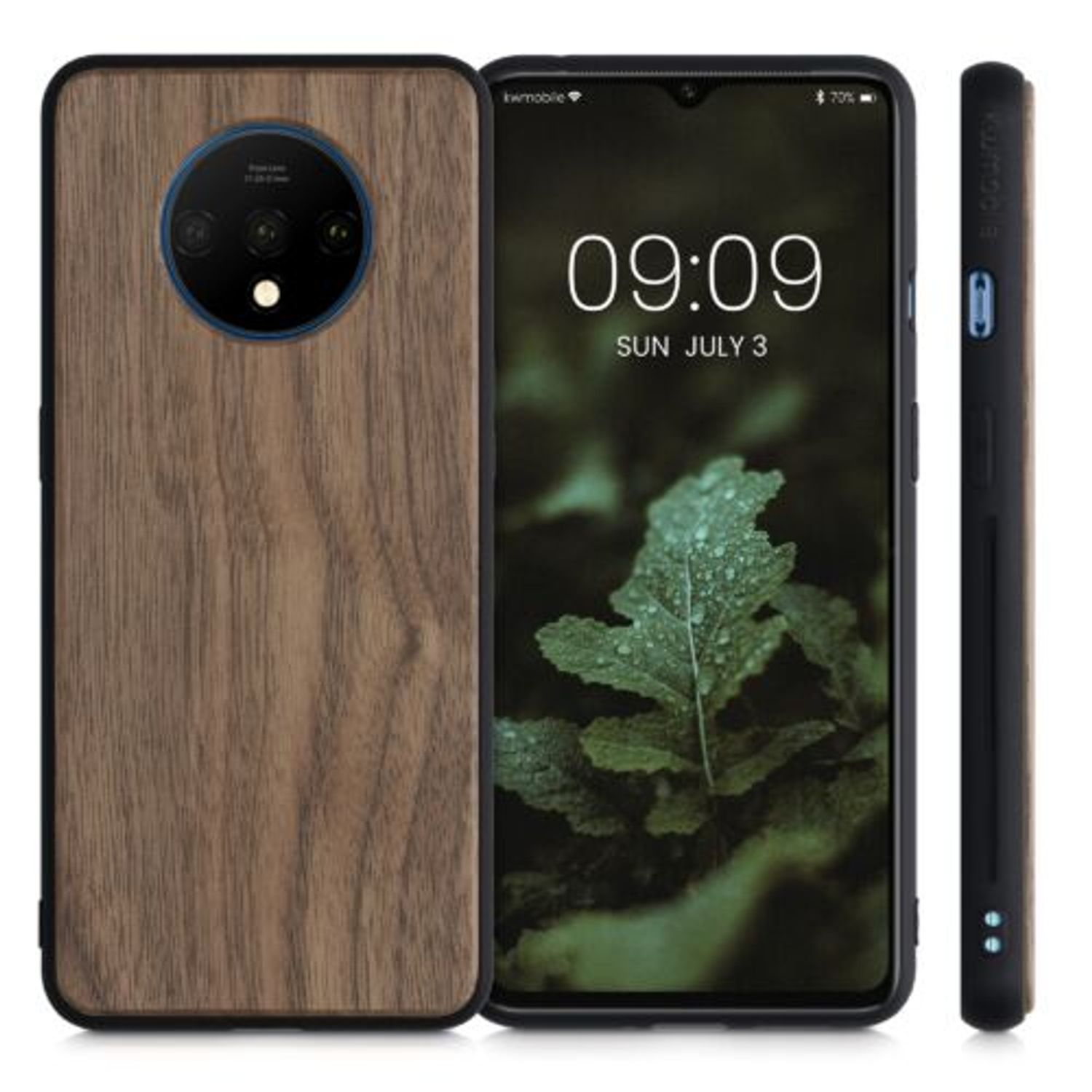 Husa pentru OnePlus 7T, Lemn, Maro, 50804.18, Kwmobile fotografia produsului View 2 L