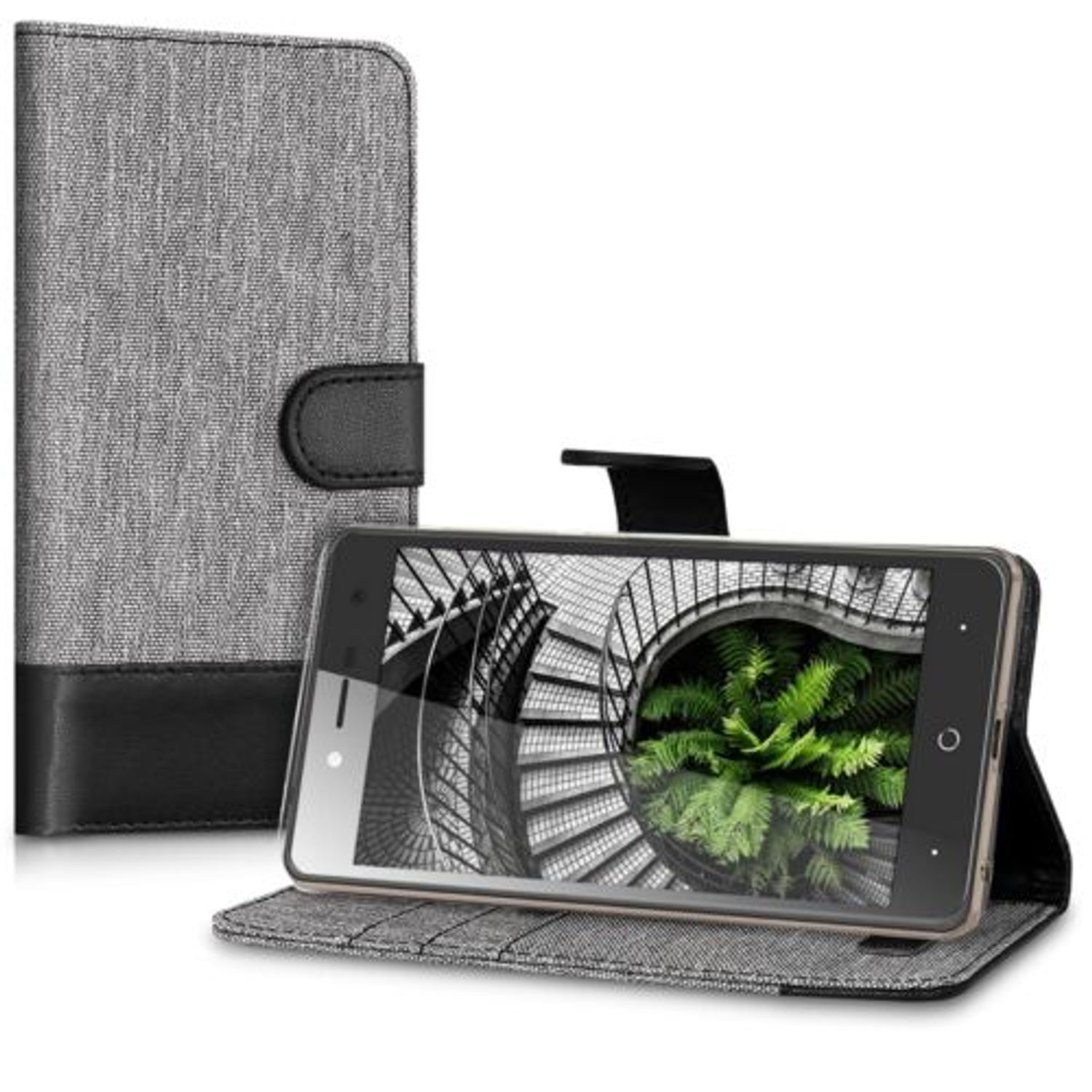 Husa pentru ZTE Blade L7, Textil, Gri, 43442.25 fotografia produsului View 3 L
