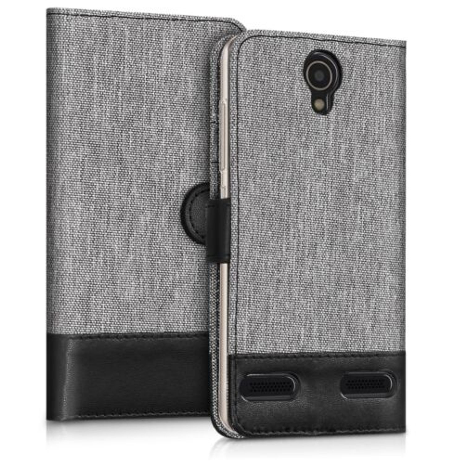 Husa pentru ZTE Blade L7, Textil, Gri, 43442.25 fotografia produsului View 5 L