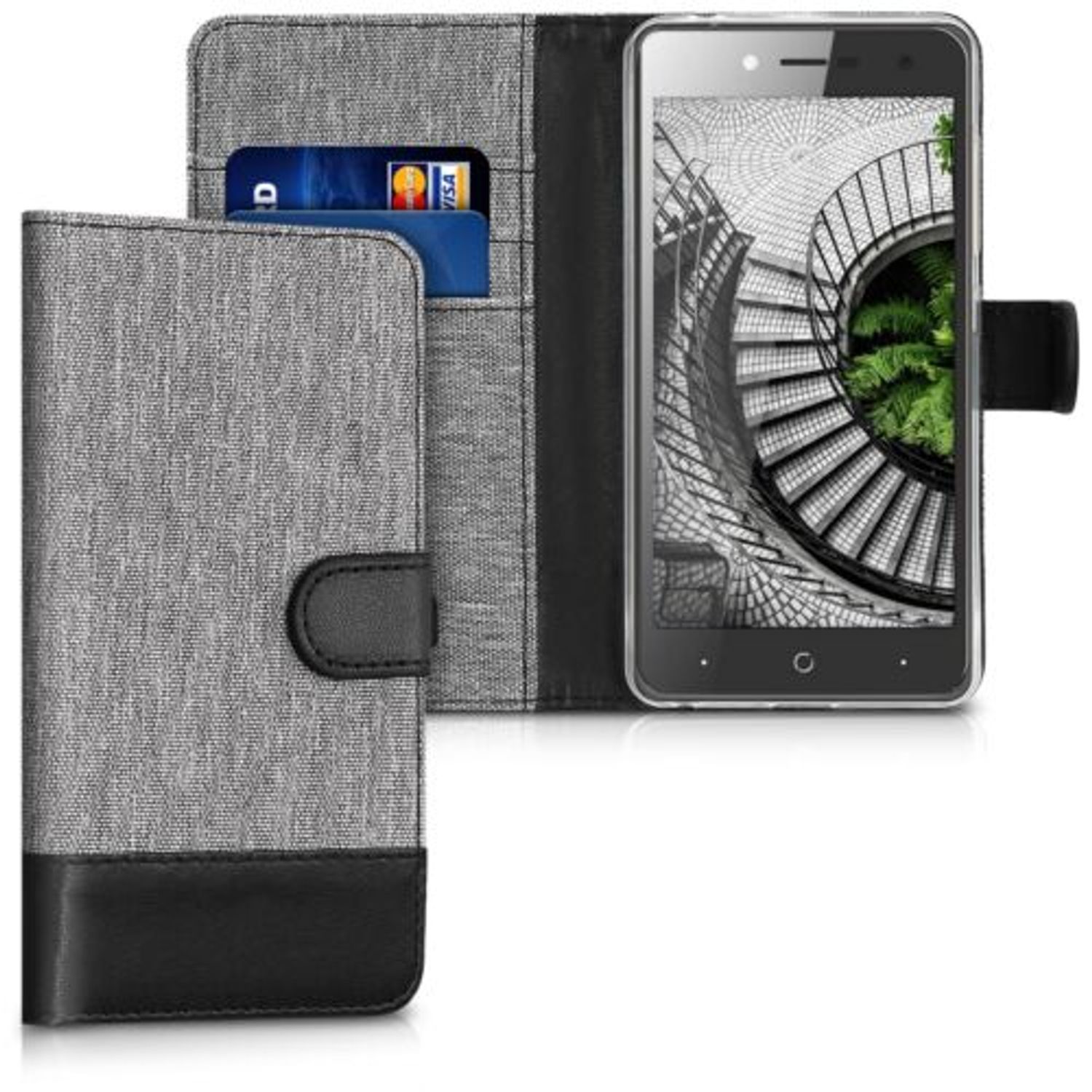 Husa pentru ZTE Blade L7, Textil, Gri, 43442.25 fotografia produsului