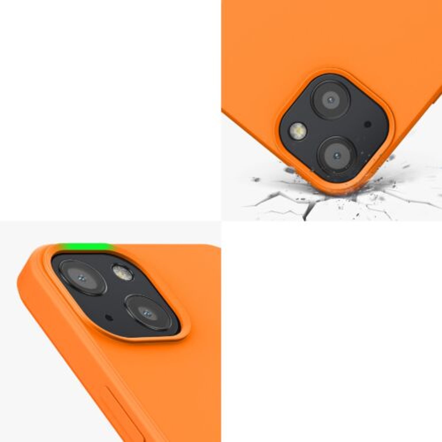 Husa pentru Apple iPhone 13, Silicon, Portocaliu, 55948.150, Kwmobile fotografia produsului View 9 L