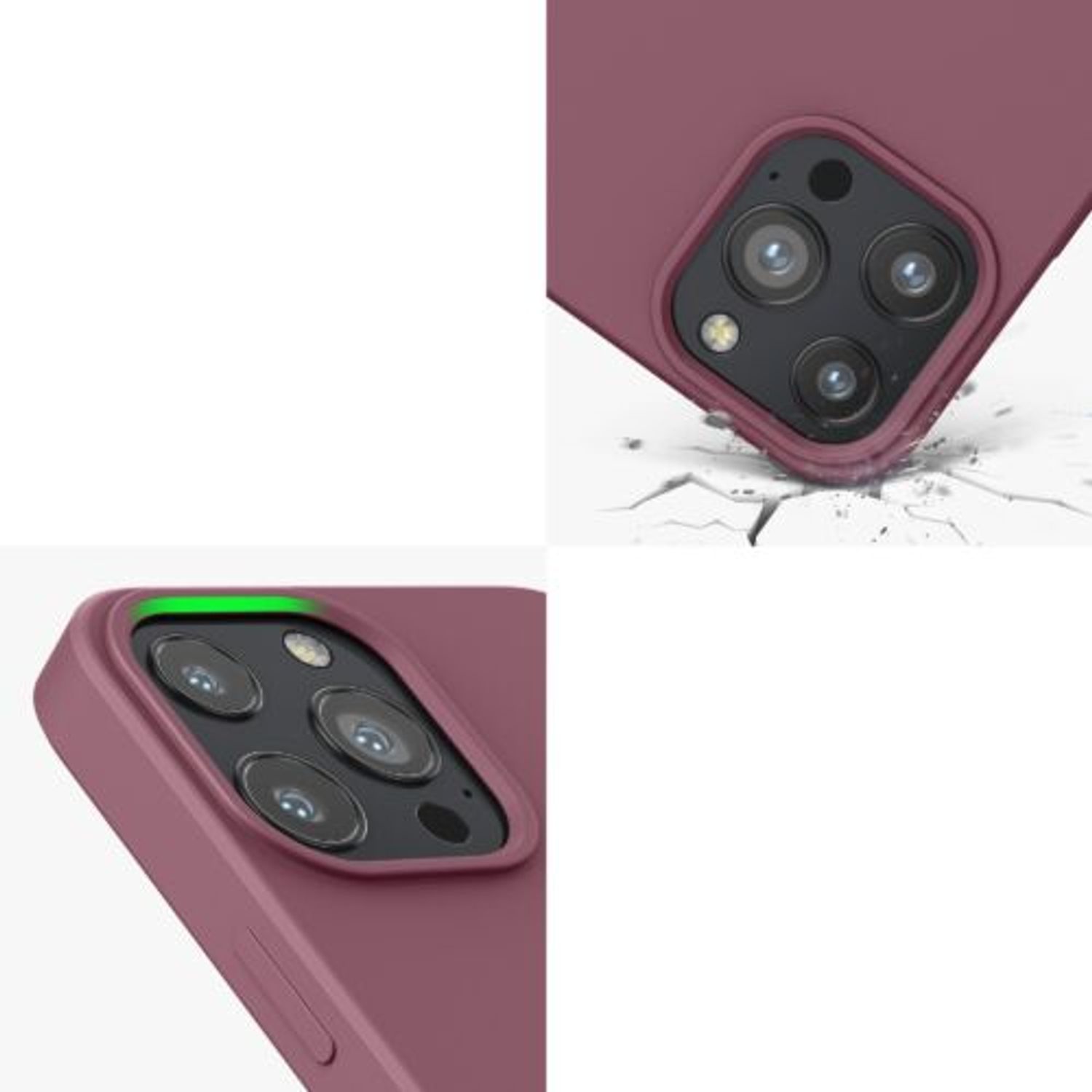 Husa pentru Apple iPhone 13 Pro Max, Silicon, Roz, 55975.167, Kwmobile fotografia produsului View 9 L