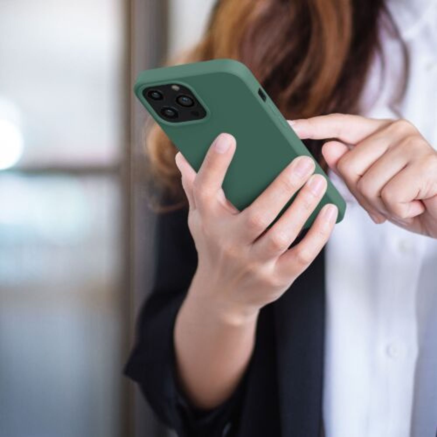Husa pentru Apple iPhone 13 Pro Max, Silicon, Verde, 55975.166, Kwmobile fotografia produsului View 7 L