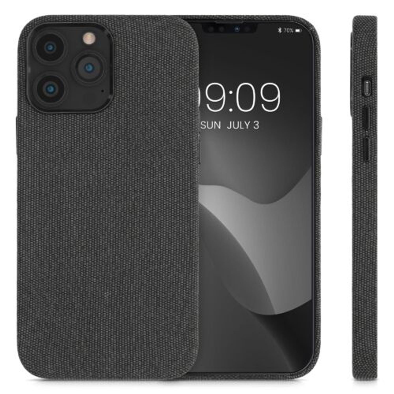 Husa pentru Apple iPhone 13 Pro Max, Textil, Gri, 56773.19, Kwmobile fotografia produsului View 2 L