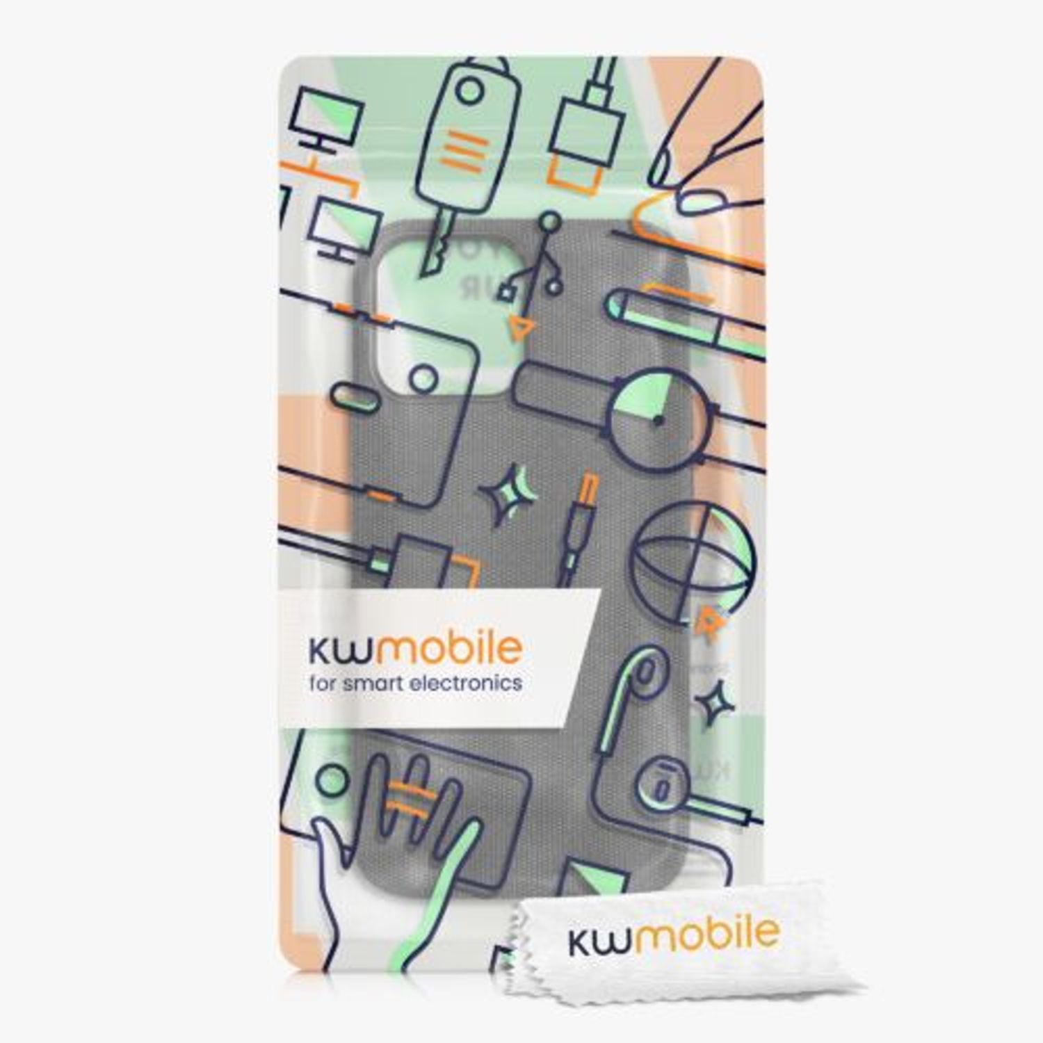 Husa pentru Apple iPhone 13 Pro Max, Textil, Gri, 56773.19, Kwmobile fotografia produsului View 7 L