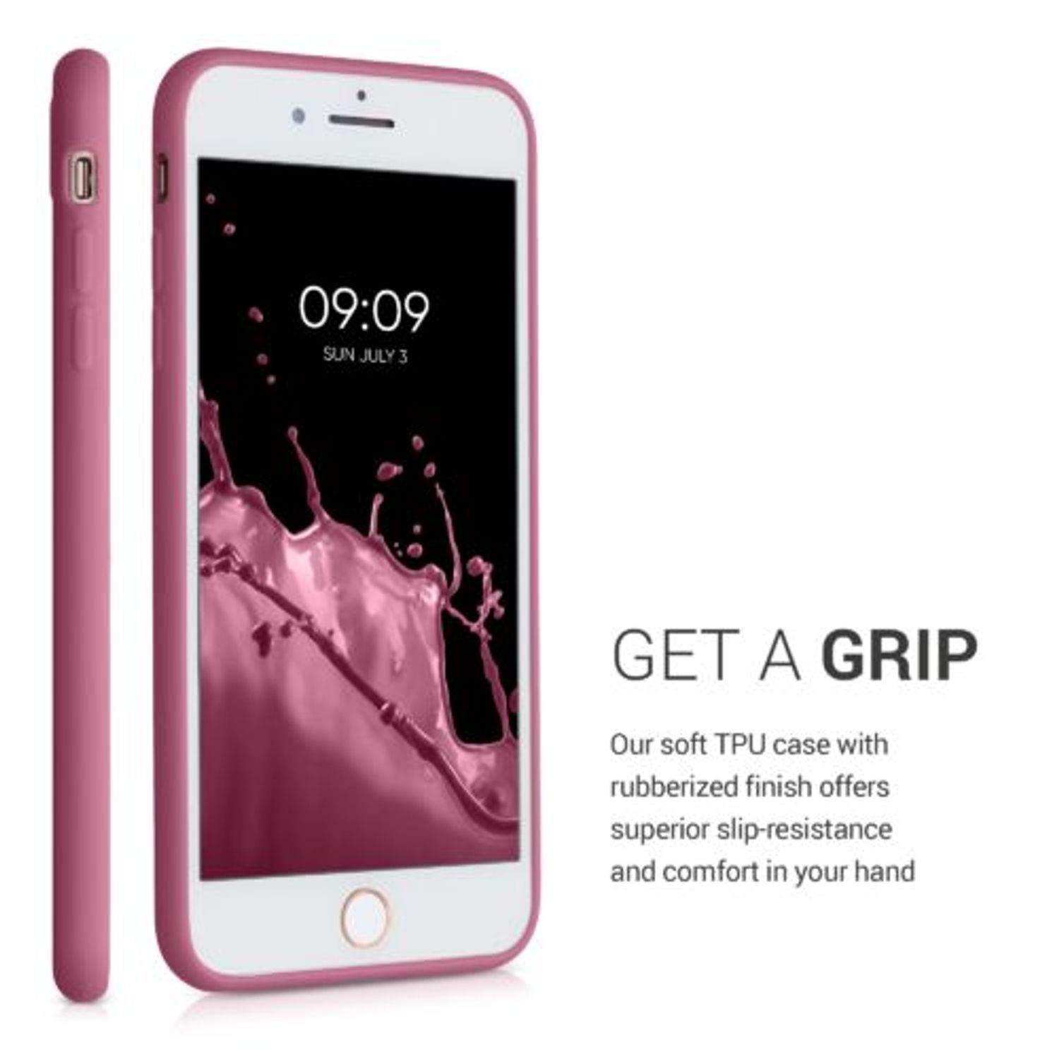 Husa pentru Apple iPhone 8 Plus/iPhone 7 Plus, Silicon, Roz, 49102.167, Kwmobile fotografia produsului View 3 L
