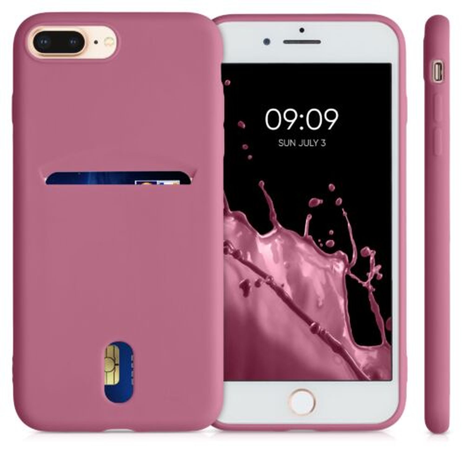 Husa pentru Apple iPhone 8 Plus/iPhone 7 Plus, Silicon, Roz, 49102.167, Kwmobile fotografia produsului View 2 L