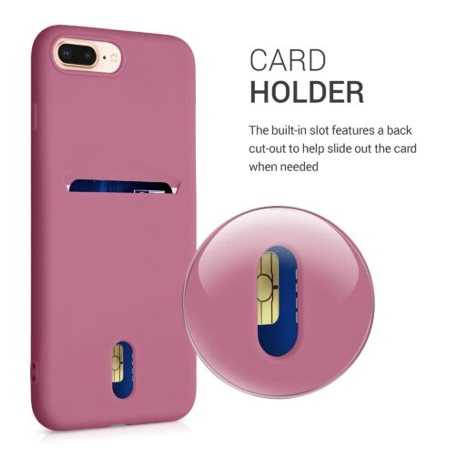Husa pentru Apple iPhone 8 Plus/iPhone 7 Plus, Silicon, Roz, 49102.167, Kwmobile fotografia produsului View 4 L