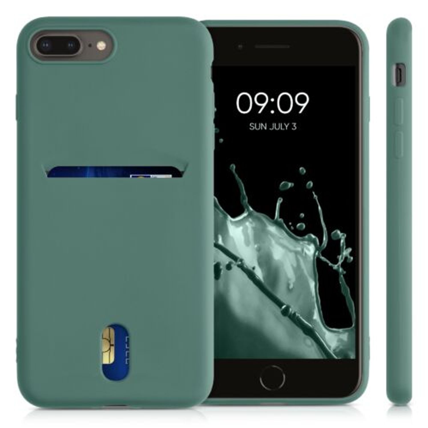 Husa pentru Apple iPhone 8 Plus/iPhone 7 Plus, Silicon, Verde, 49102.166, Kwmobile fotografia produsului View 2 L