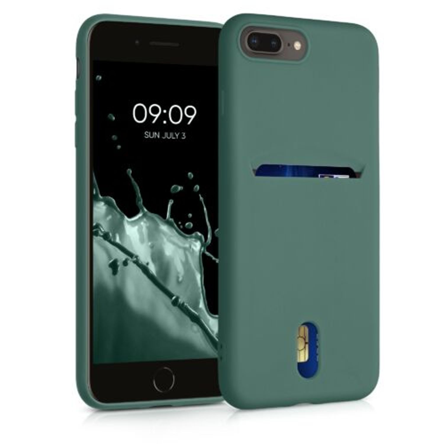 Husa pentru Apple iPhone 8 Plus/iPhone 7 Plus, Silicon, Verde, 49102.166, Kwmobile fotografia produsului