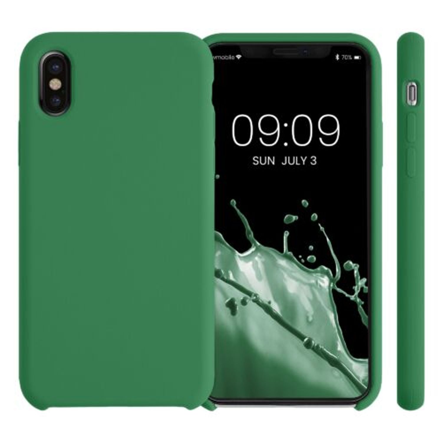 Husa pentru Apple iPhone X/iPhone XS, Silicon, Verde, 42495.227, Kwmobile fotografia produsului View 2 L