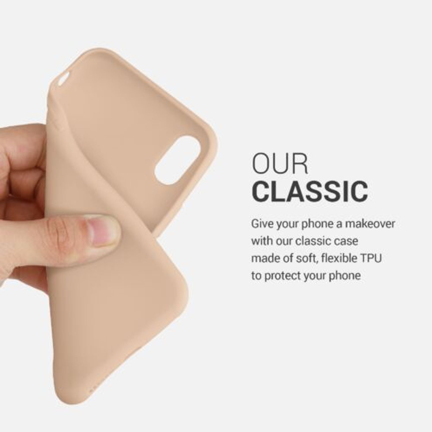 Husa pentru Apple iPhone X/iPhone XS, Silicon, Crem, 42492.154, Kwmobile fotografia produsului View 4 L