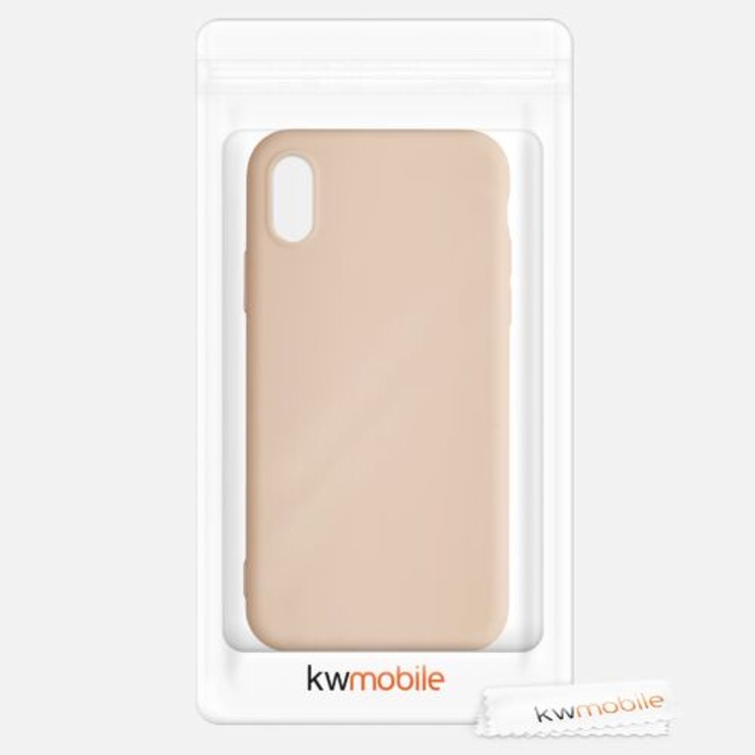 Husa pentru Apple iPhone X/iPhone XS, Silicon, Crem, 42492.154, Kwmobile fotografia produsului View 6 L