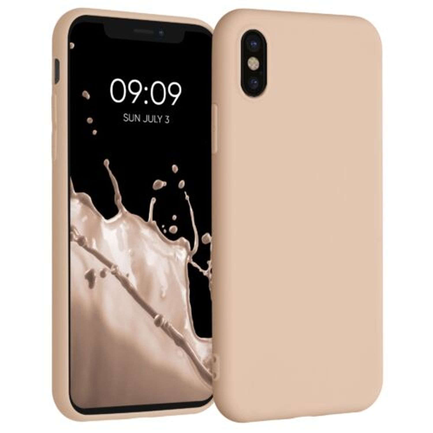 Husa pentru Apple iPhone X/iPhone XS, Silicon, Crem, 42492.154, Kwmobile fotografia produsului